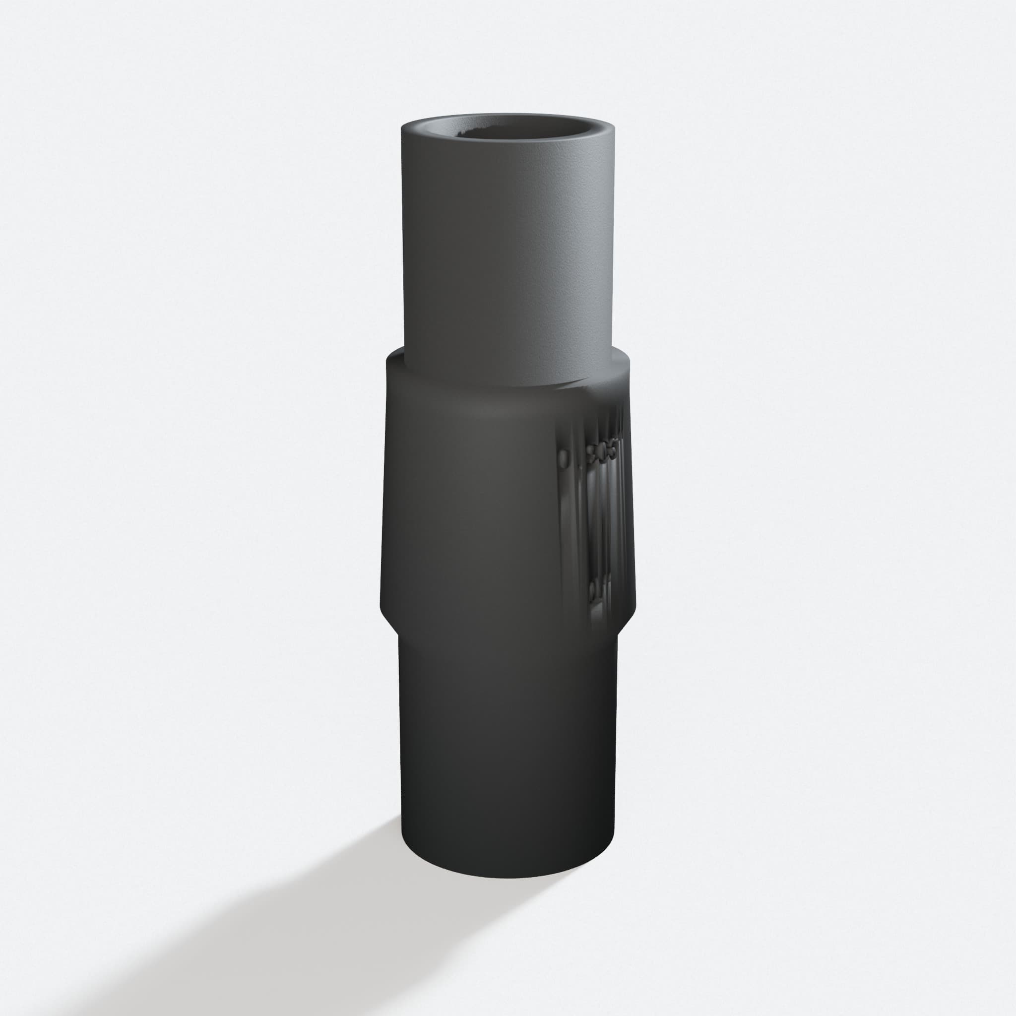 Three quarter turn view of the DJV182 to 1" Duct adapter