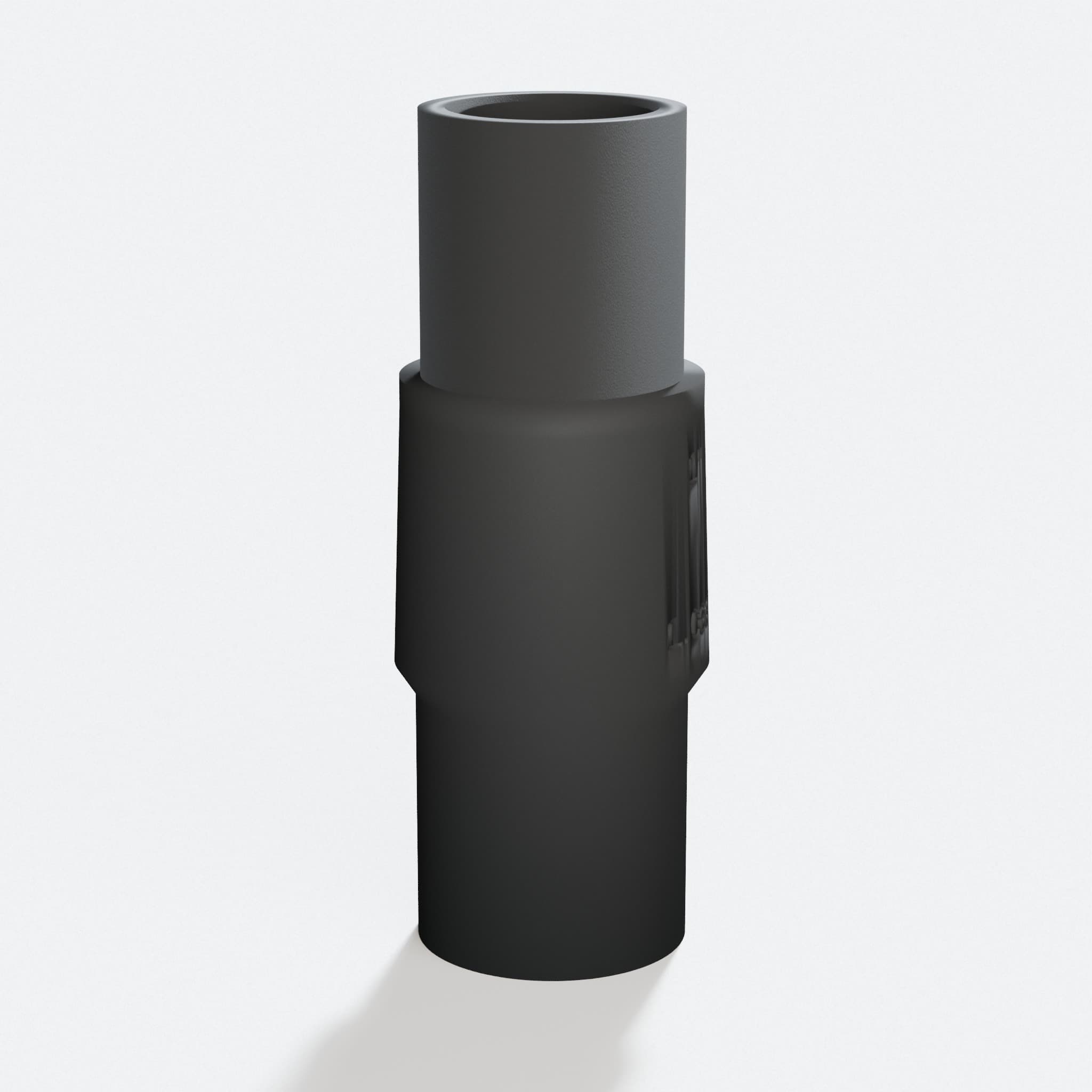 Close view of the middle of the Origin to 1" Duct adapter