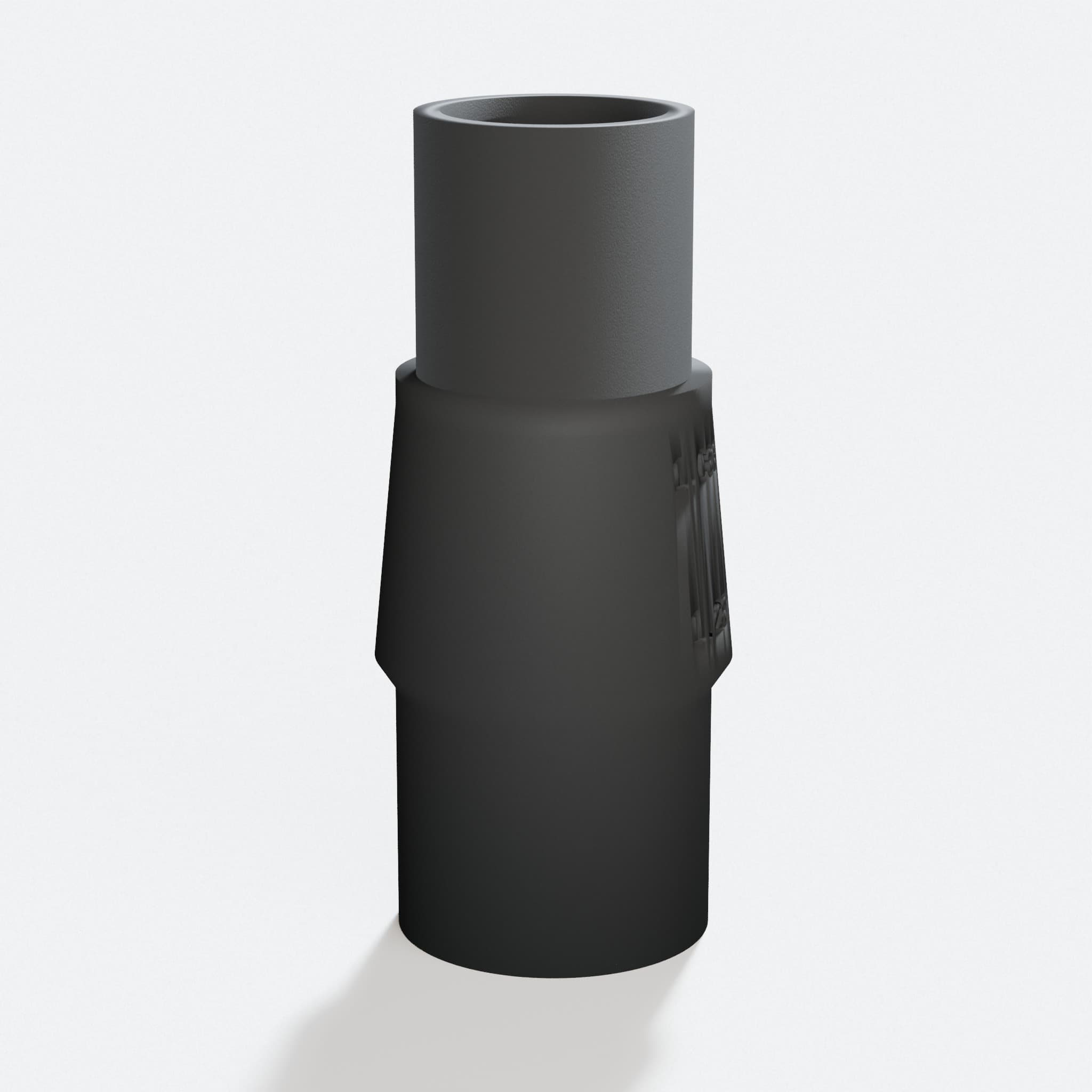 Close view of the middle of the Origin to 1.25" Duct adapter