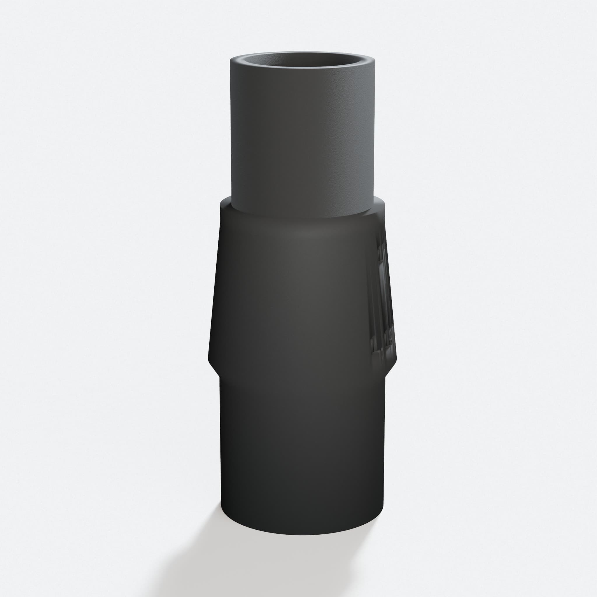 Close view of the middle of the 2723-20 to 1" Duct adapter