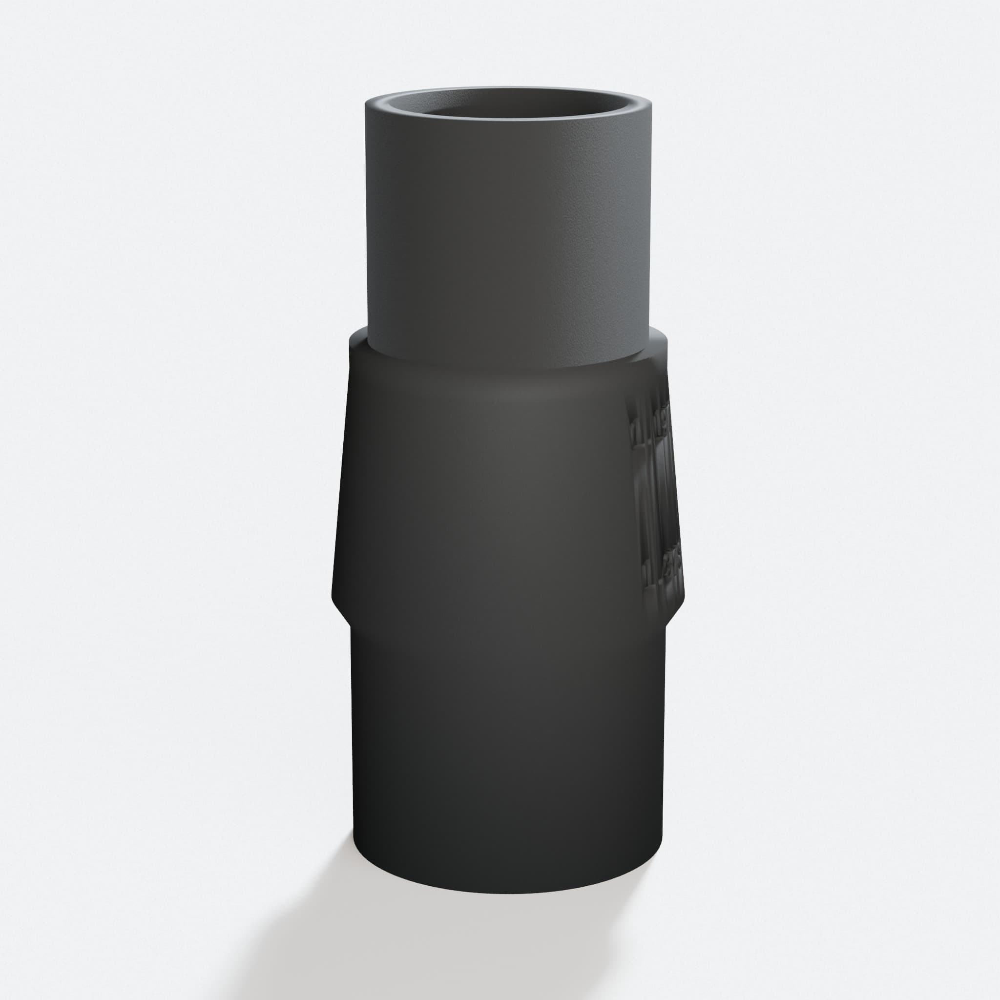 Close view of the middle of the 2723-20 to DeWalt DWV010 adapter