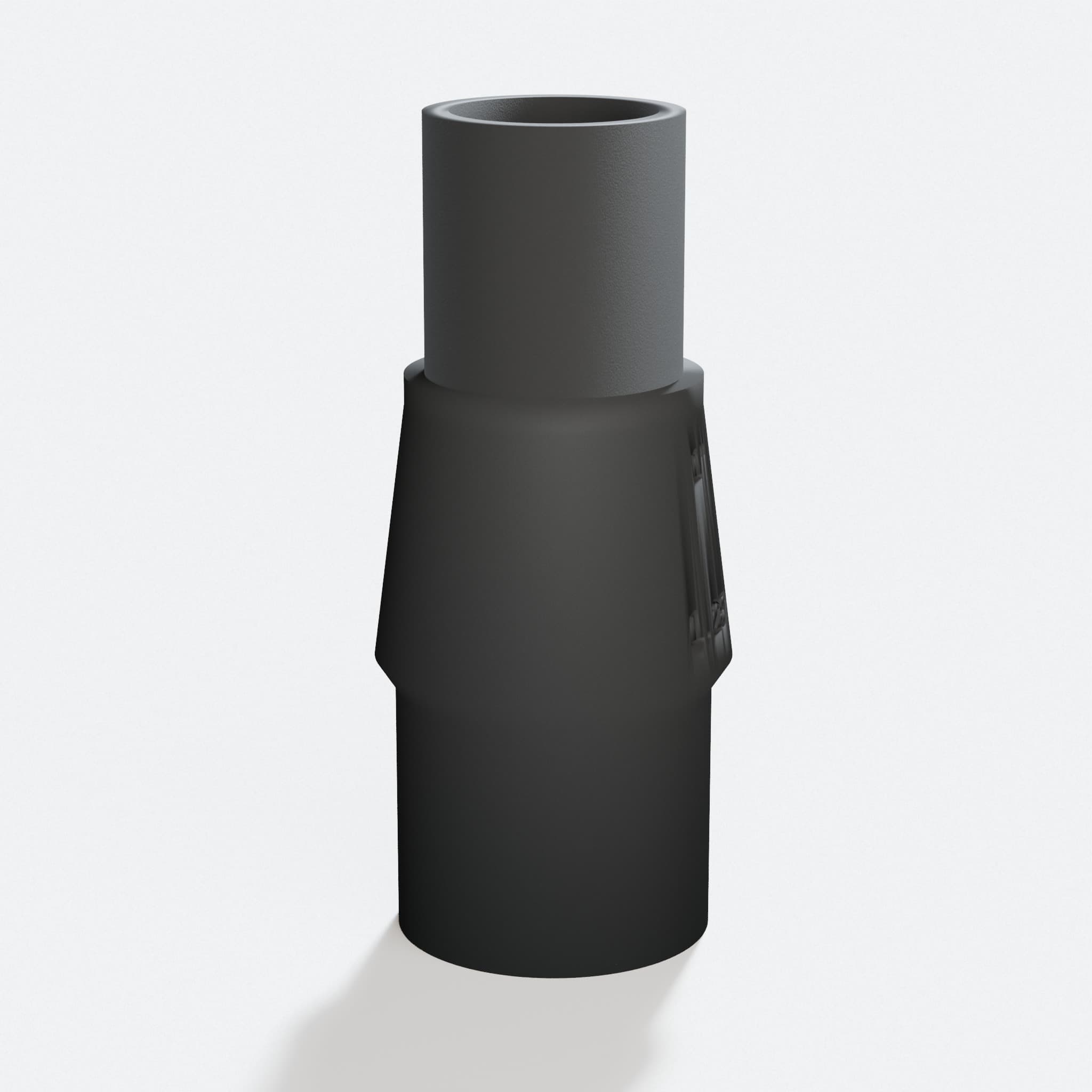 Close view of the middle of the DCS355B to 1" Duct adapter