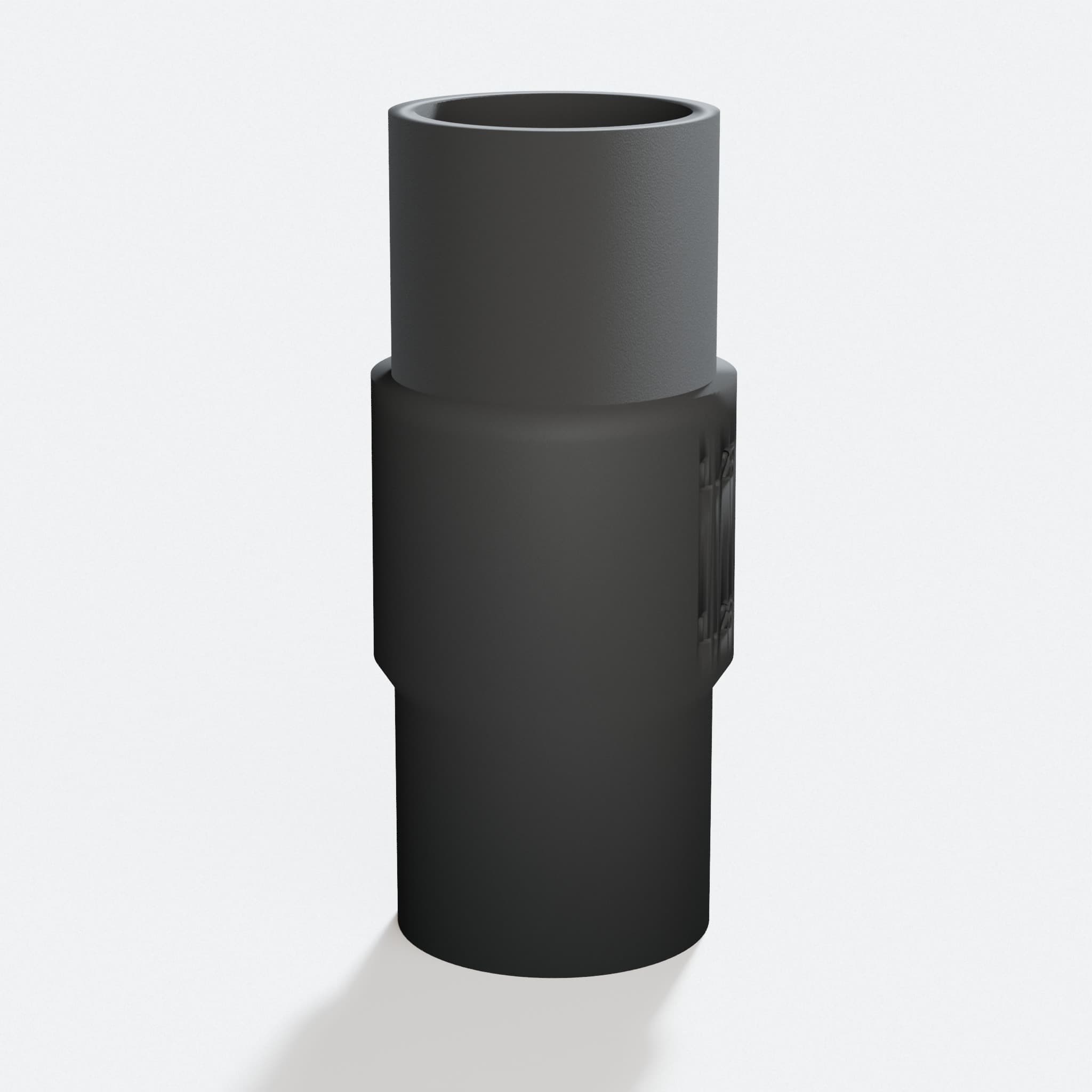 Close view of the middle of the RP2303FC to 1.25" Duct adapter