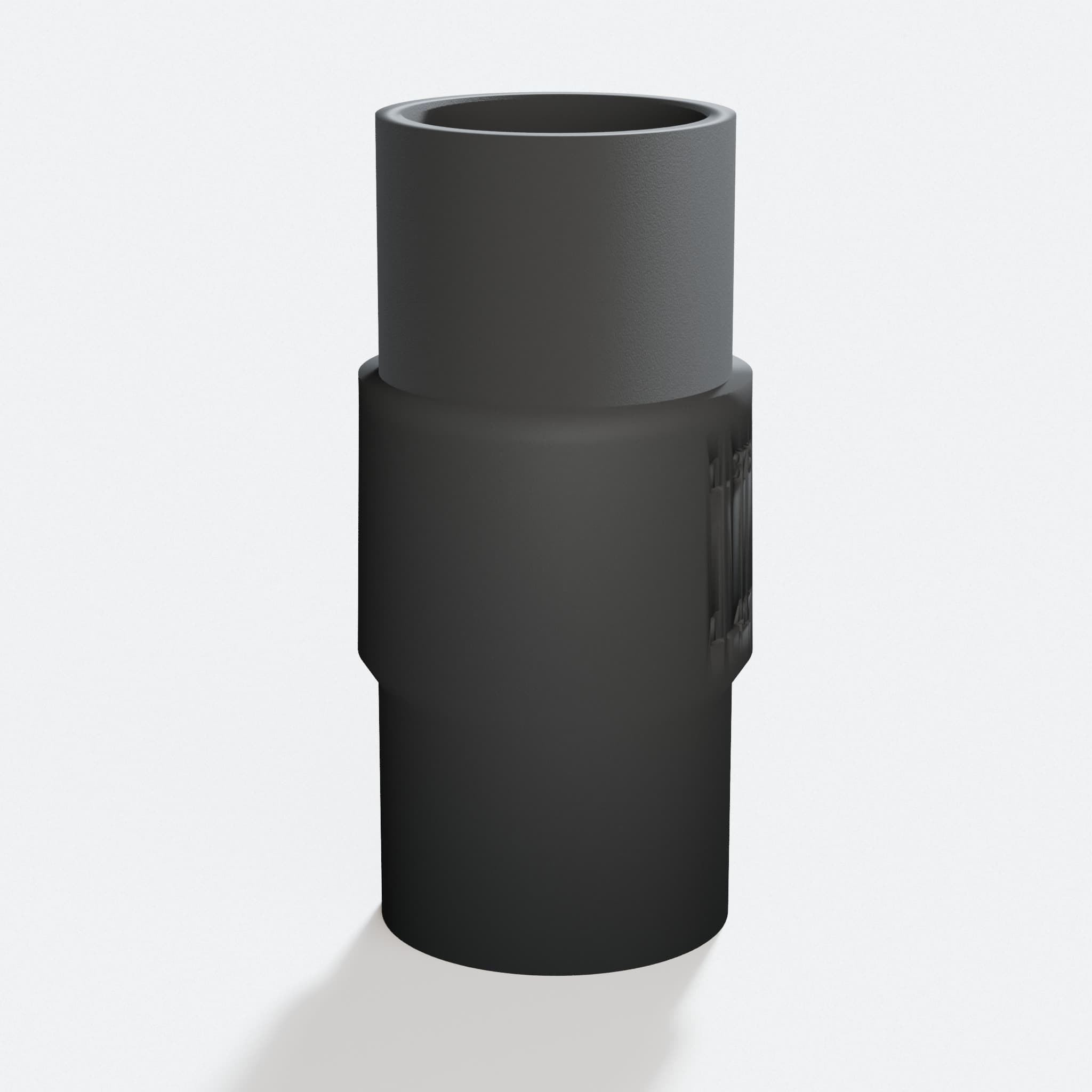 Close view of the middle of the GET75 to Makita XCV11Z 2G adapter