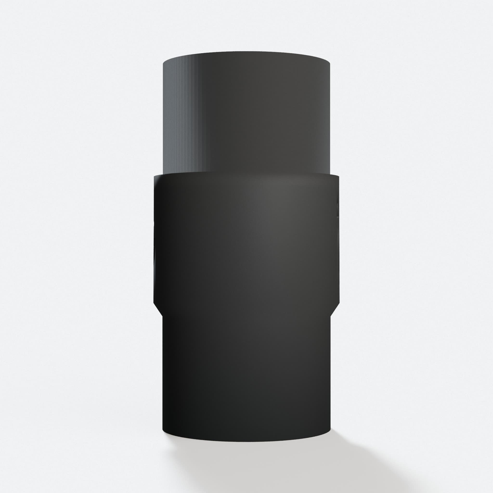 Front view of the TSS102L to 1.5" Duct adapter