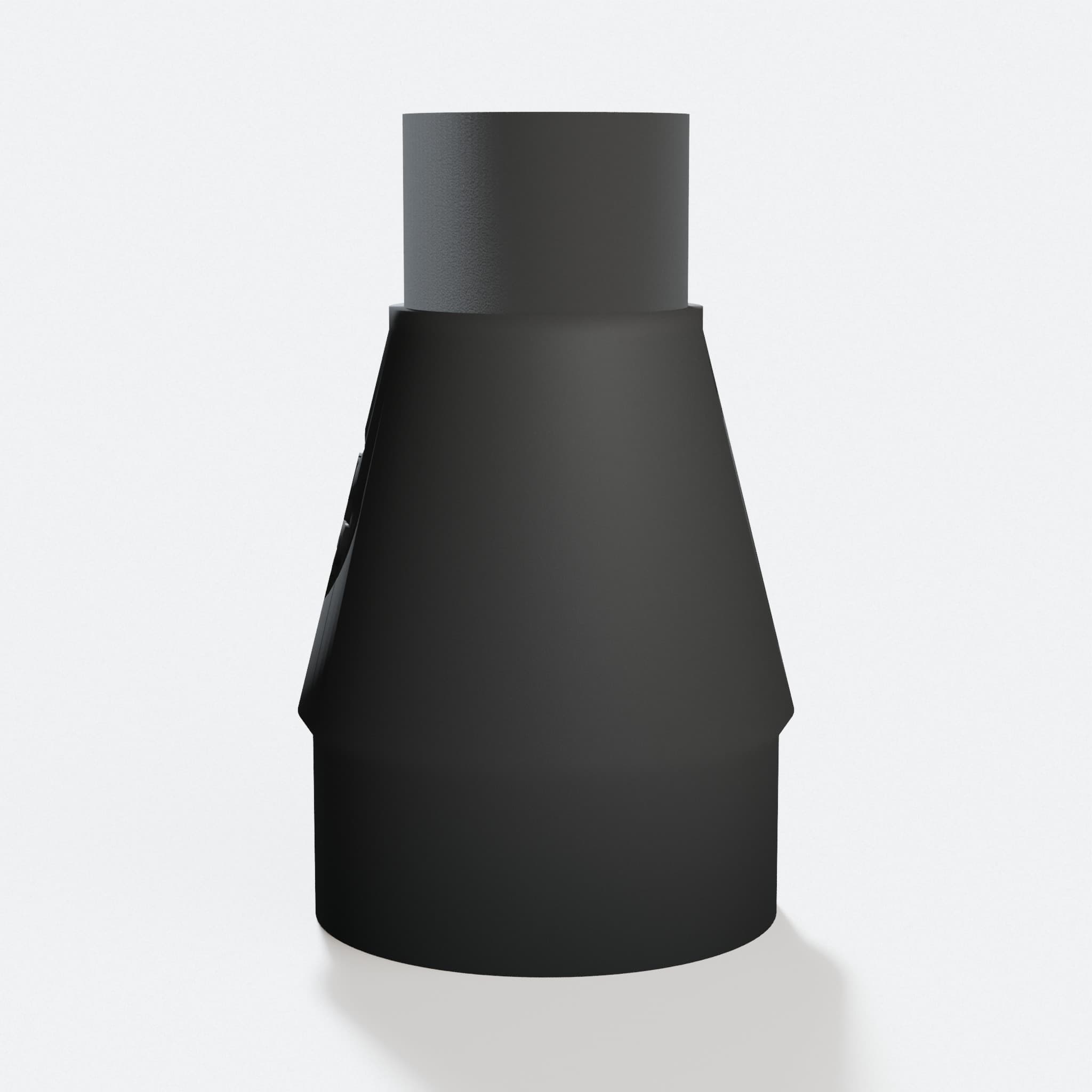 Angled view of the SKIL 3386-01 adapter with a 63.5 mm 2.5" Duct end