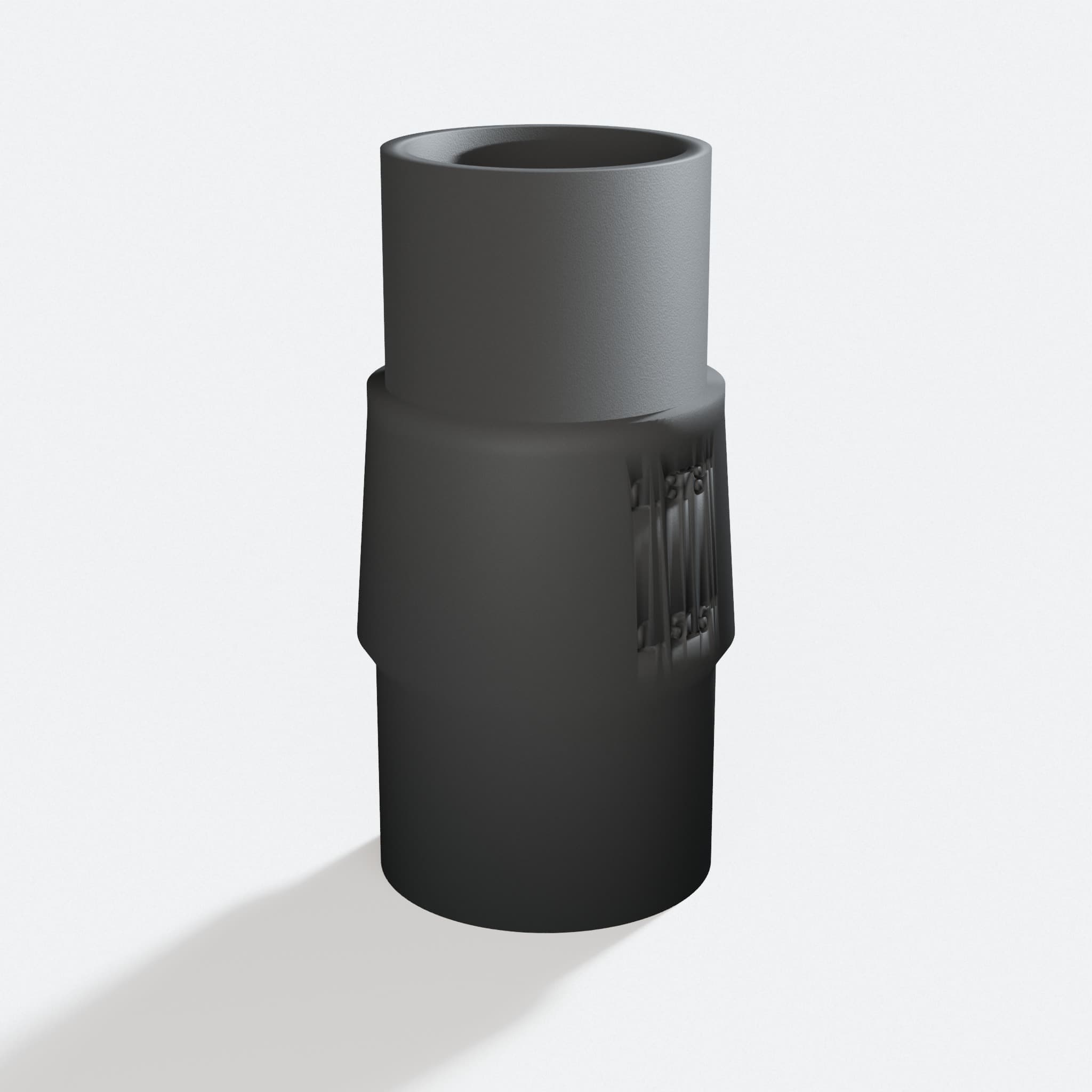 Three quarter turn view of the R8606B to Bosch VAC090AH adapter