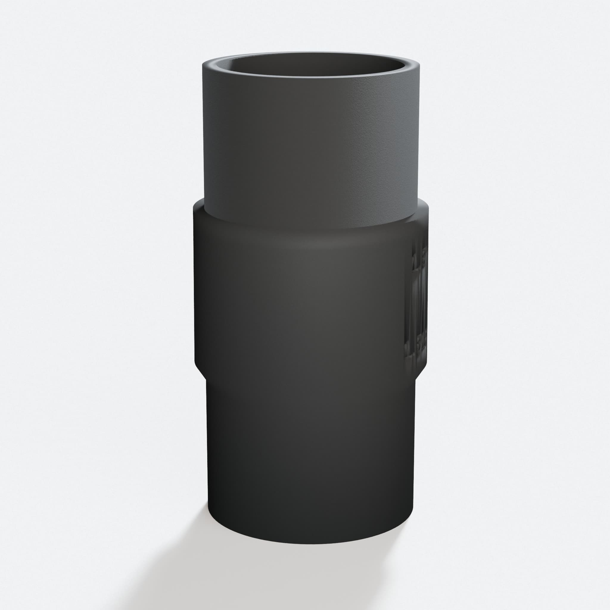 Close view of the middle of the R8606B to 1.5" Duct adapter