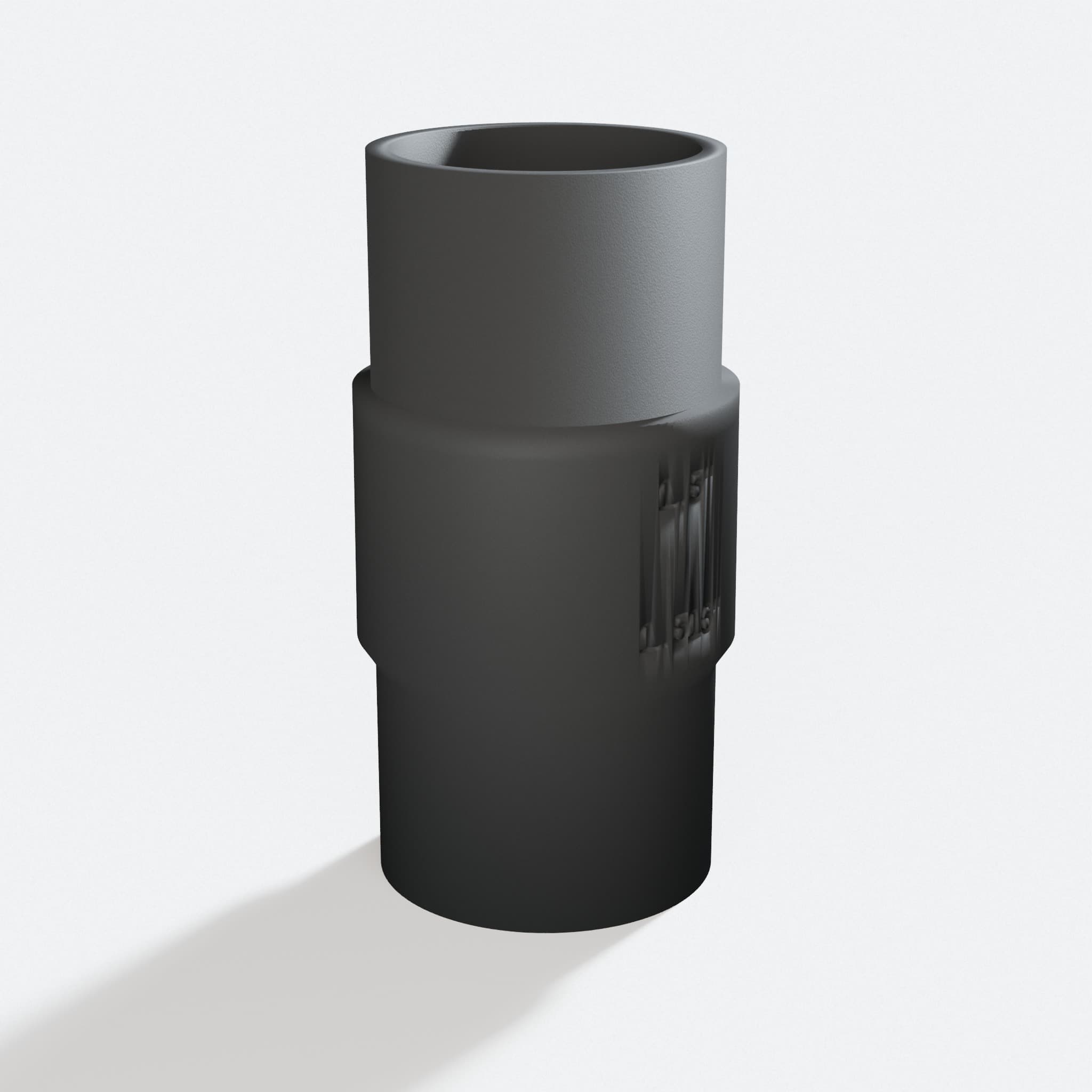 Three quarter turn view of the R8606B to 1.5" Duct adapter