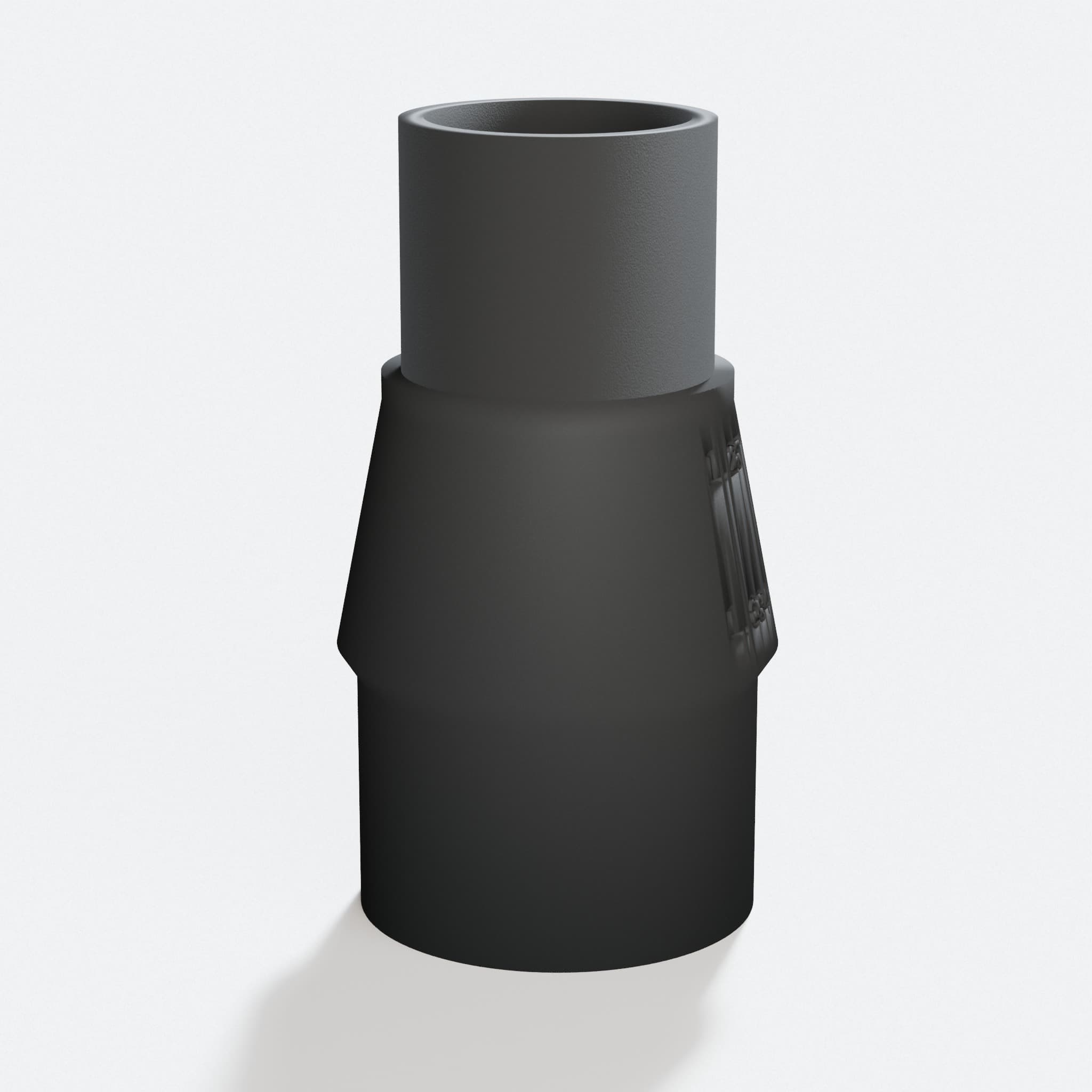 Close view of the middle of the KGS 216 M to 1.25" Shop Vac adapter