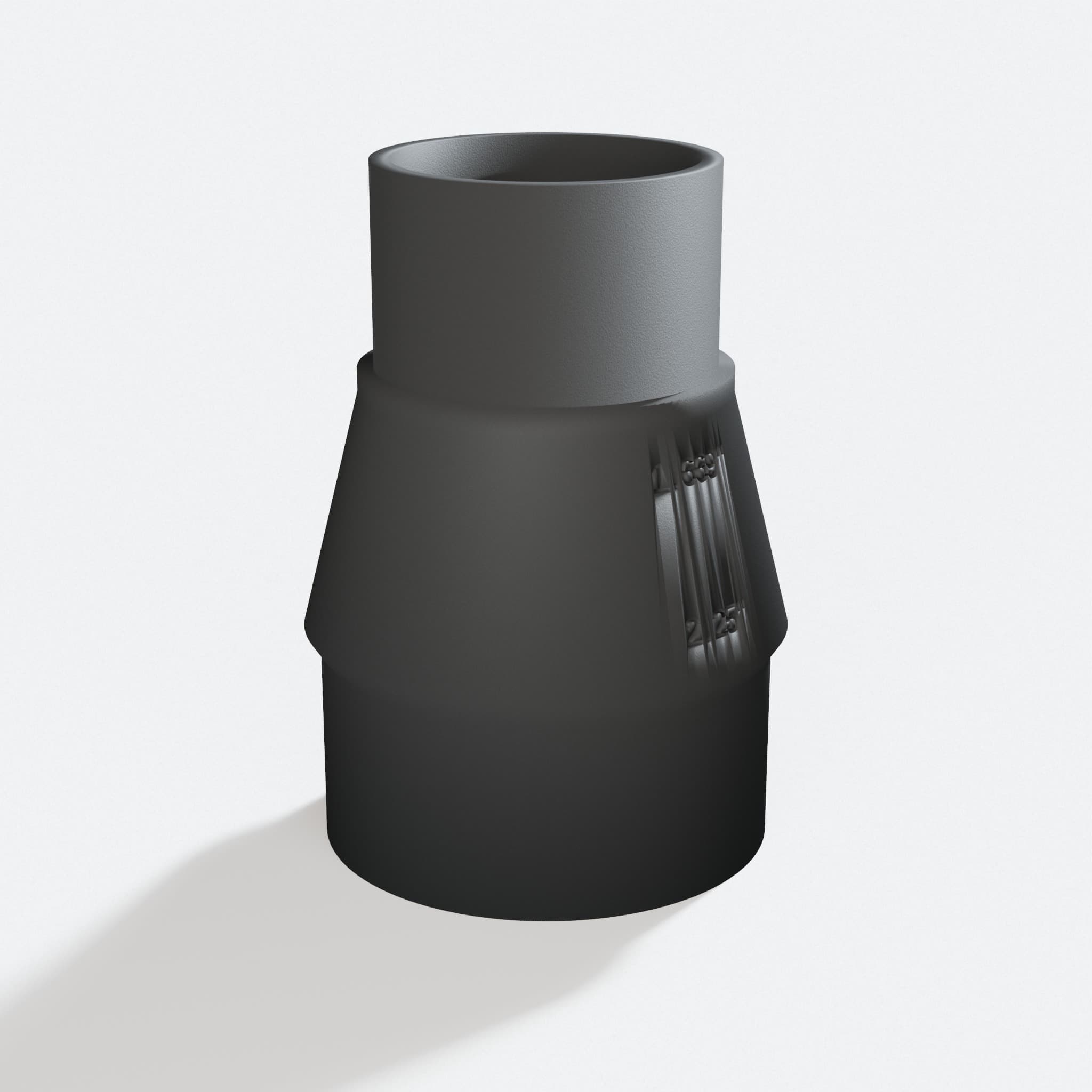 Three quarter turn view of the DWE6423K to Ridgid 14G NXT adapter