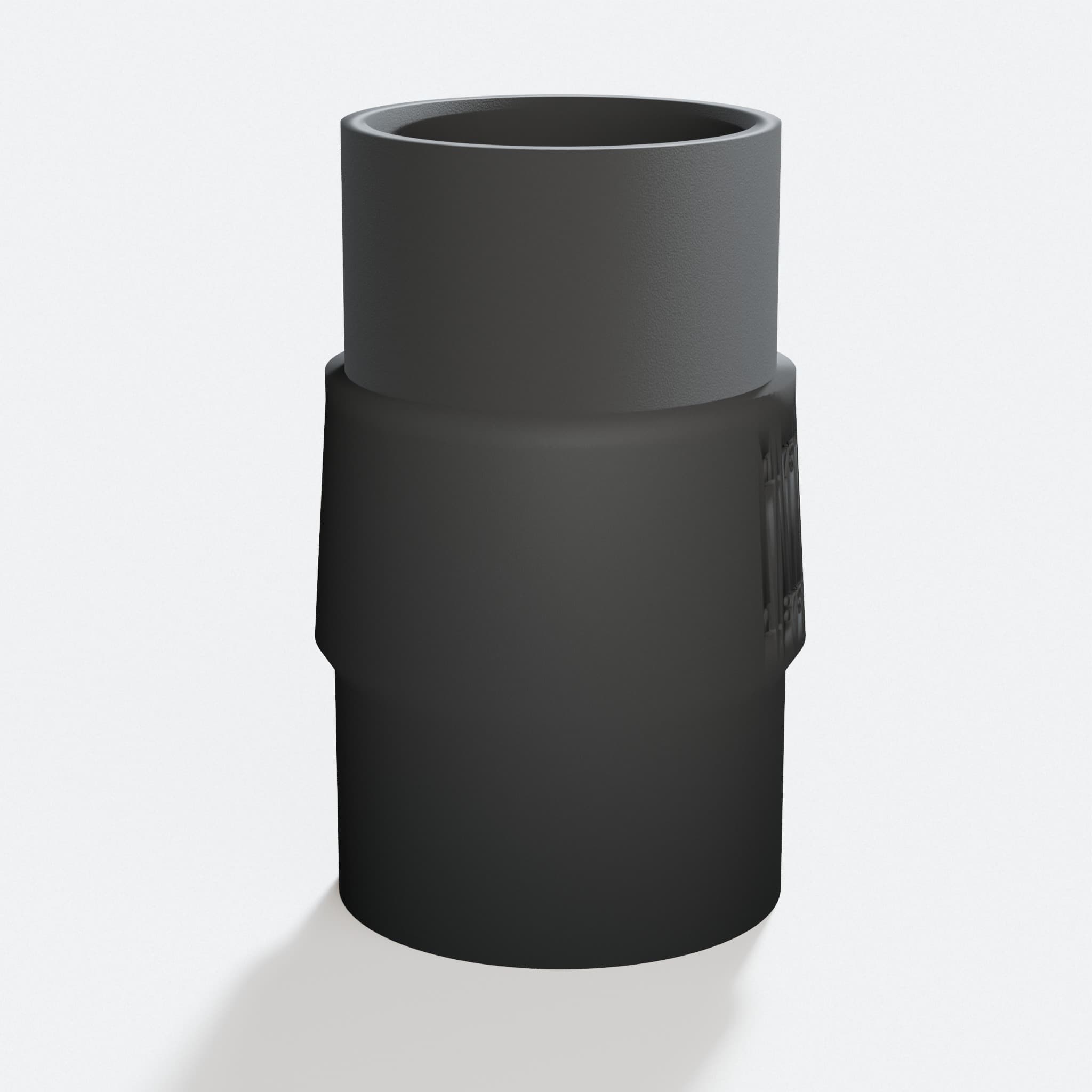 Close view of the middle of the GCM12SD to M18 9G Vac adapter