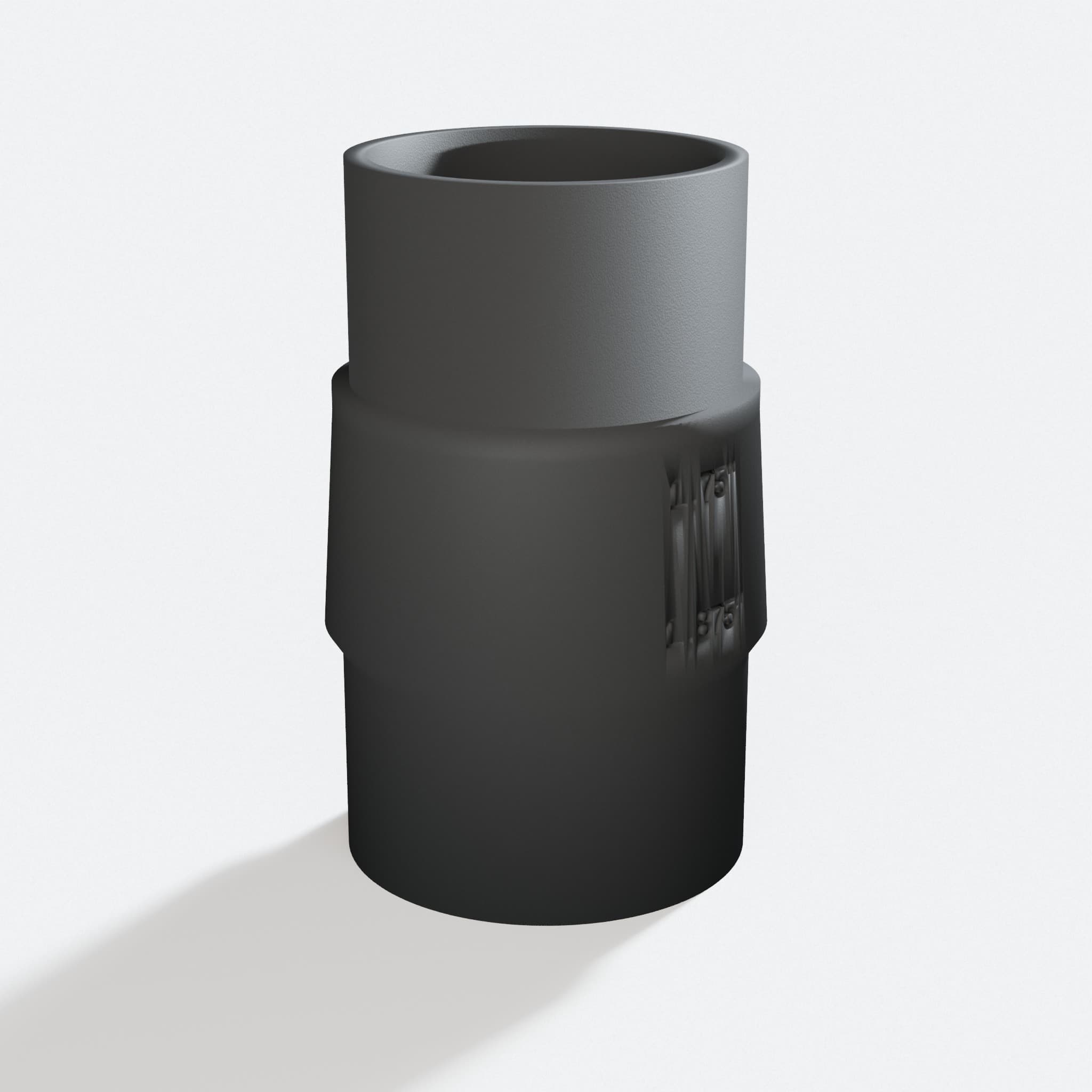 Three quarter turn view of the GCM12SD to M18 9G Vac adapter