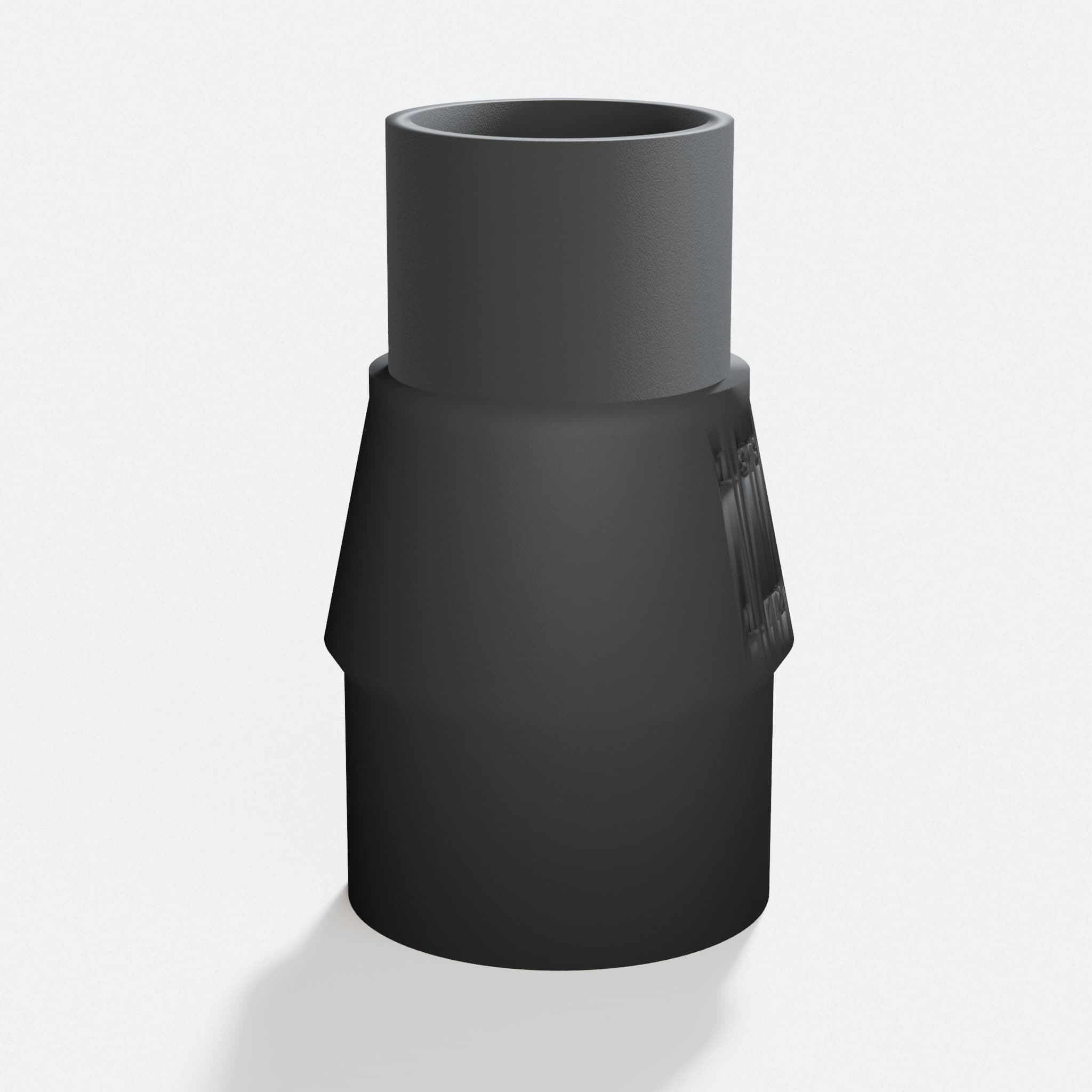 Close view of the middle of the DKP180 to Bosch GAS18V-10L adapter