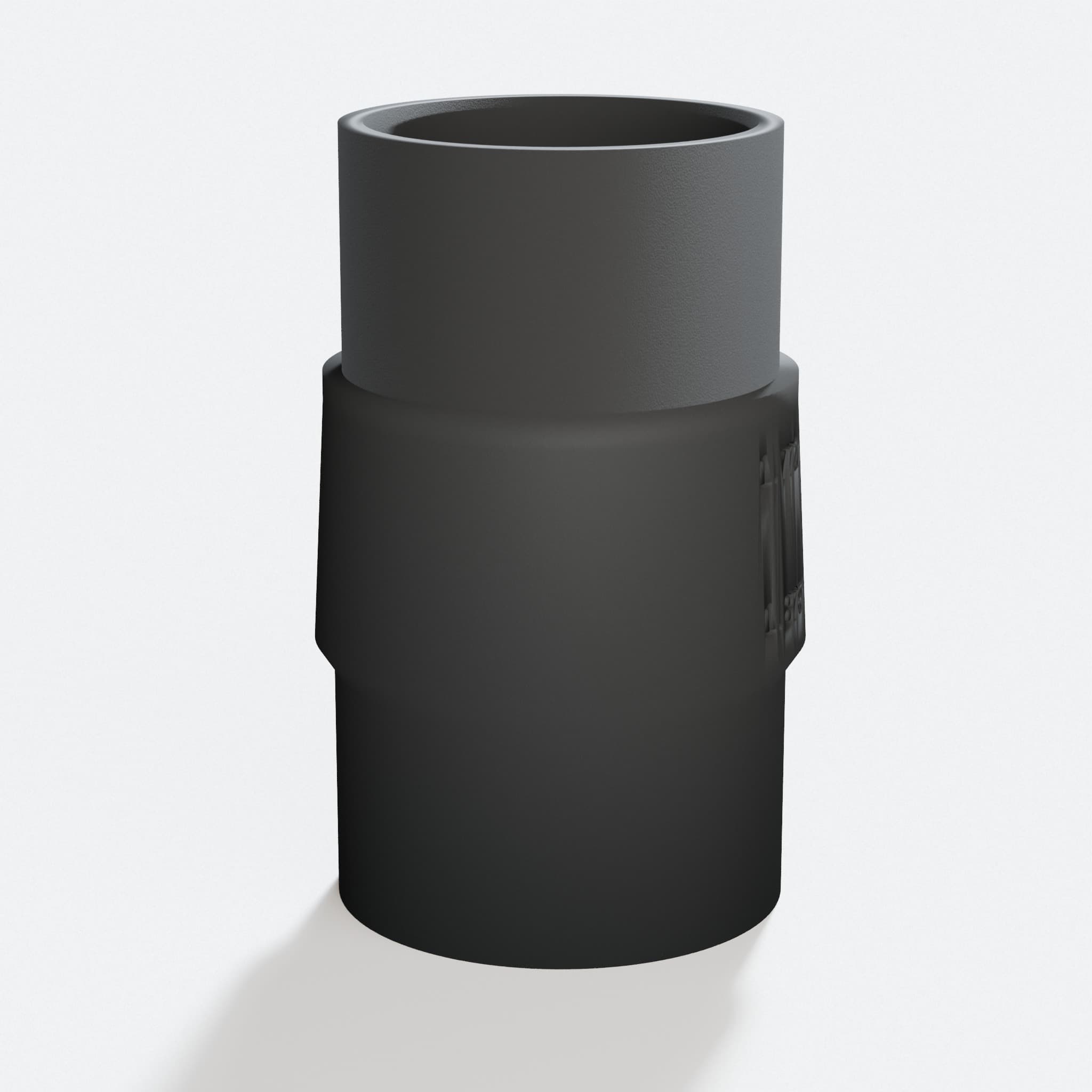Close view of the middle of the DKP180 to M18 6G Vac adapter