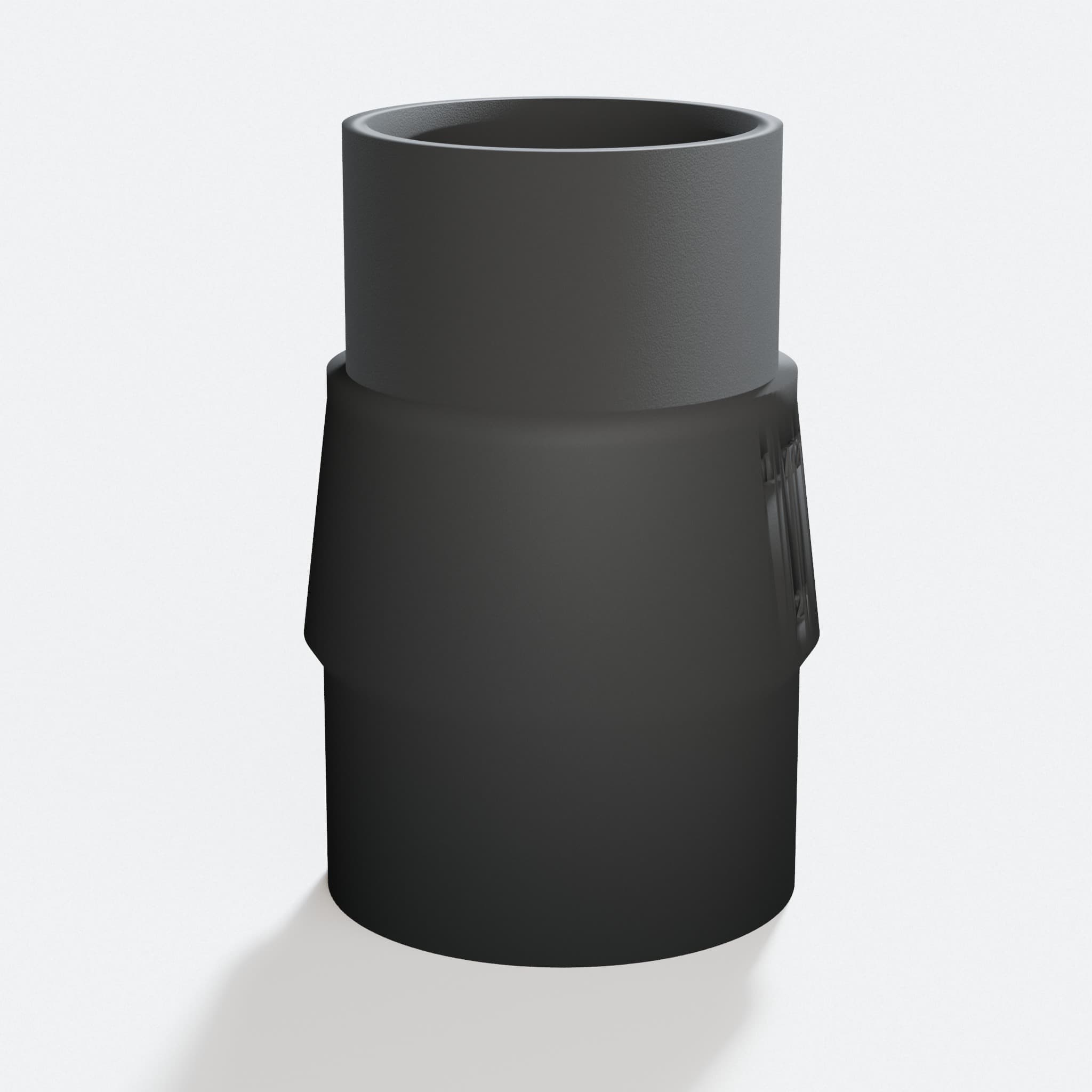 Close view of the middle of the DKP180 to 2" Duct adapter