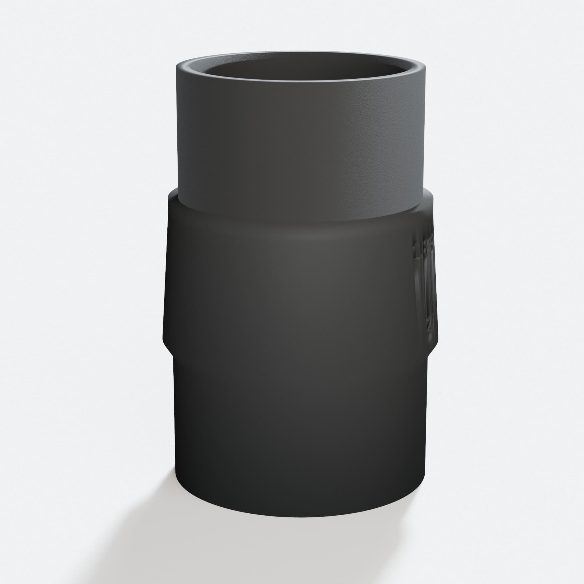 Close view of the middle of the 58862 to 1.875" Duct adapter