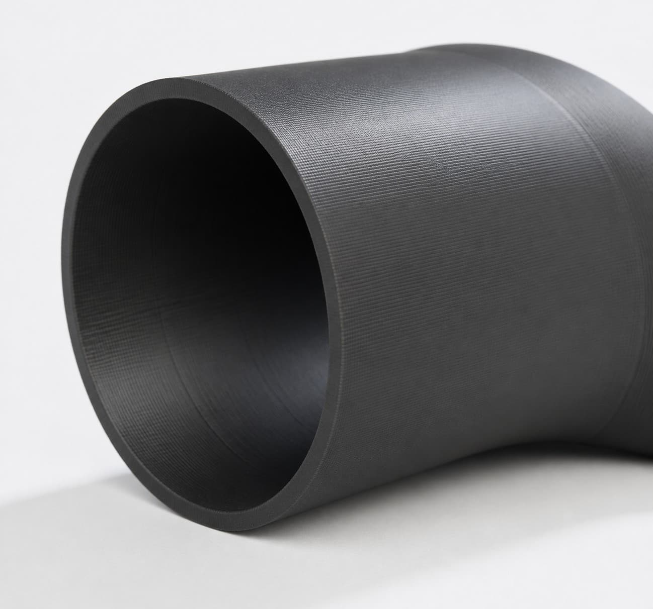 5 inch 22.5 Degree Elbow - 3D Printed Dust Collection Fitting, close view of the printed surface