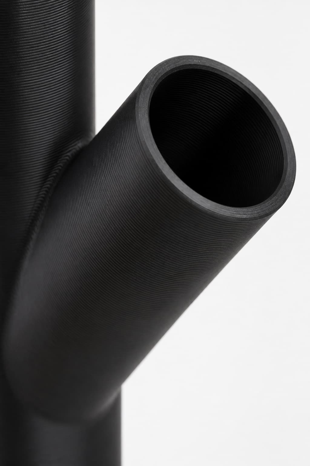 1-1/4 inch to 1 inch Wye Splitter - 3D Printed Dust Collection Fitting, close view of the printed surface