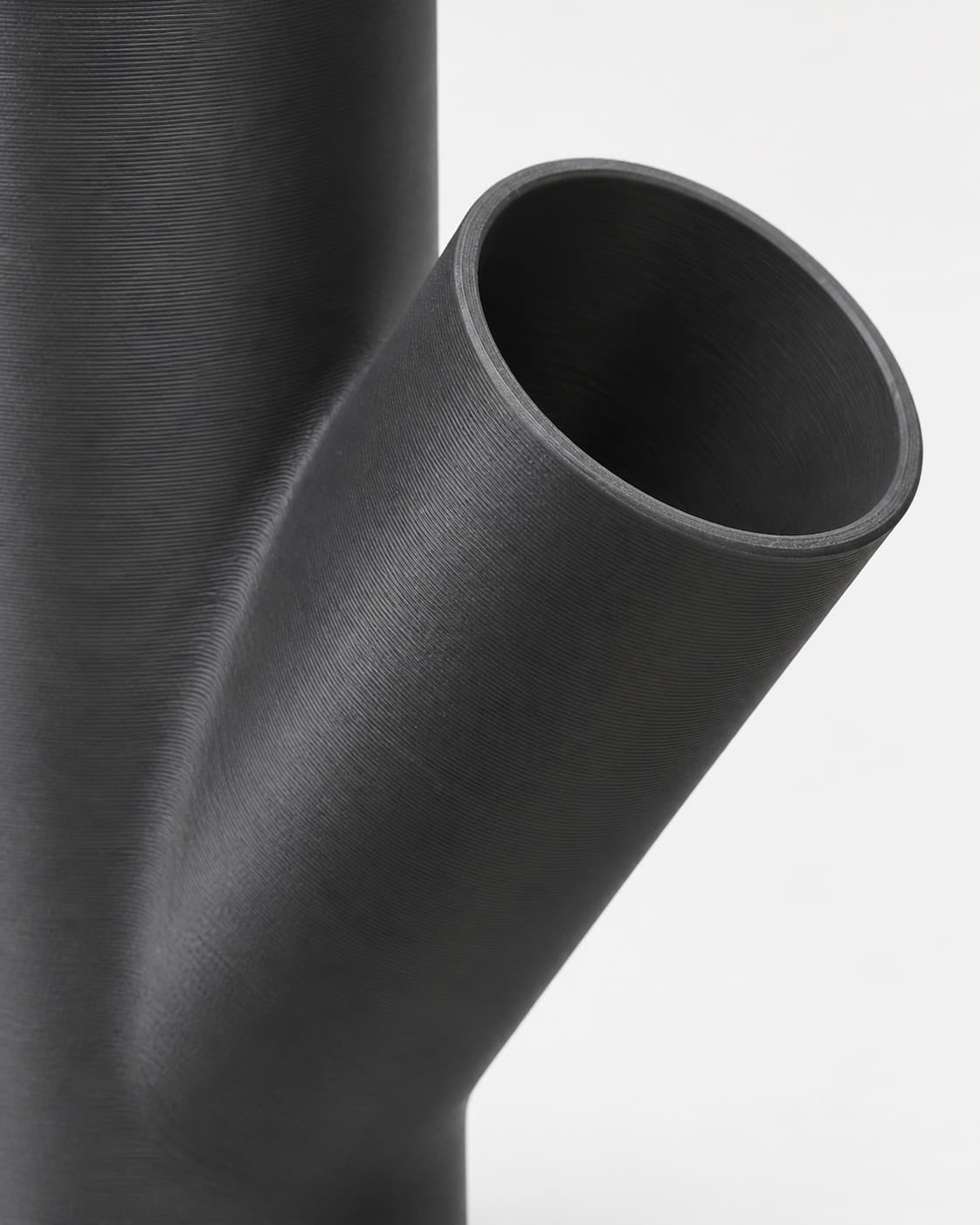 2-1/2 inch to 2-1/4 inch Wye Splitter - 3D Printed Dust Collection Fitting, close view of the printed surface