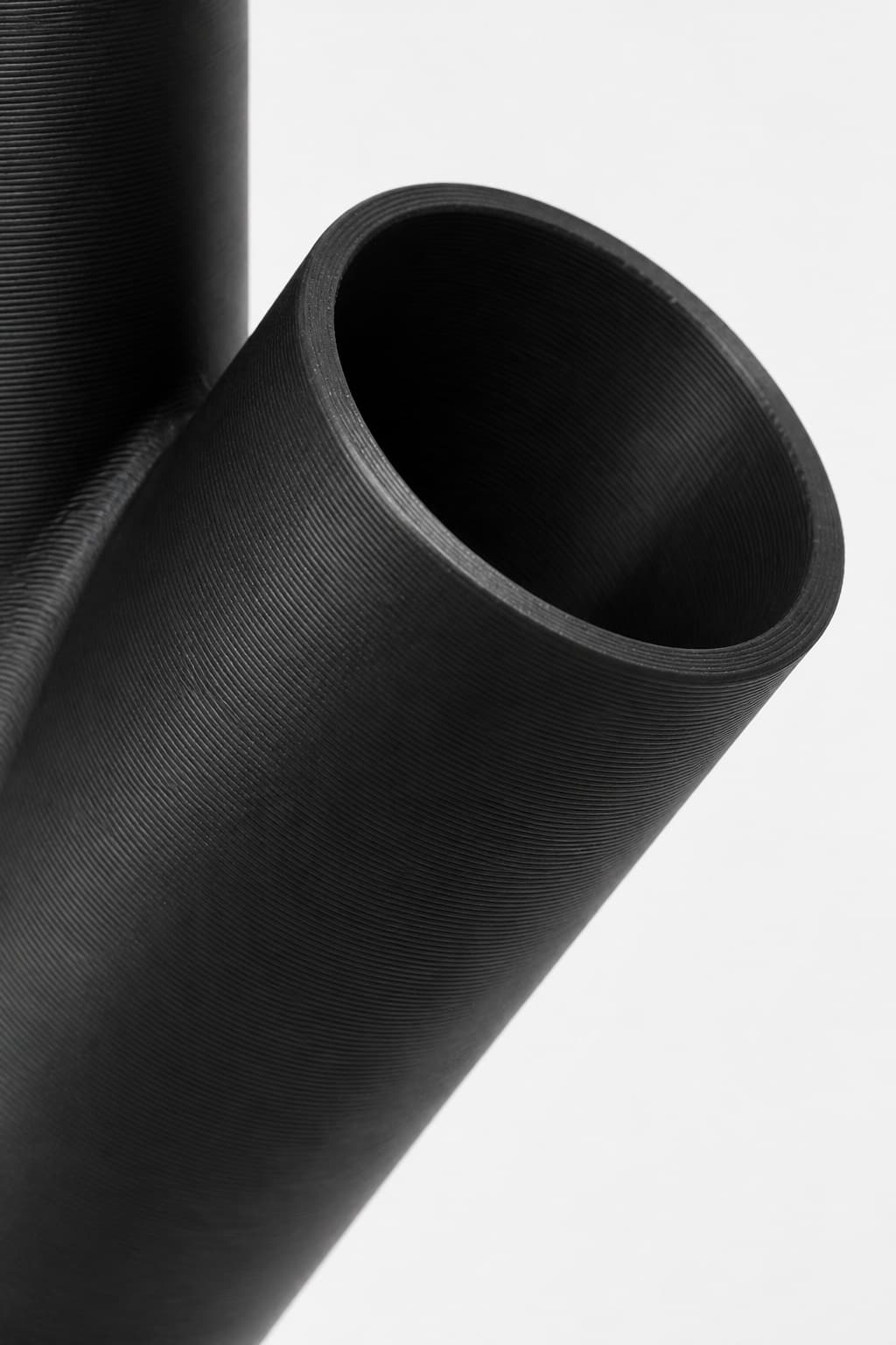 2-1/4 inch Wye Splitter - 3D Printed Dust Collection Fitting, close view of the printed surface