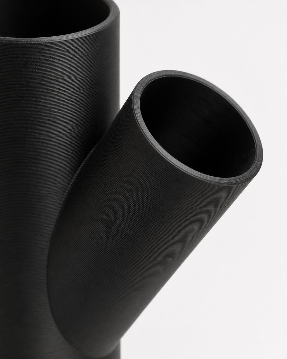 2-1/4 inch to 1-1/2 inch Wye Splitter - 3D Printed Dust Collection Fitting, close view of the printed surface
