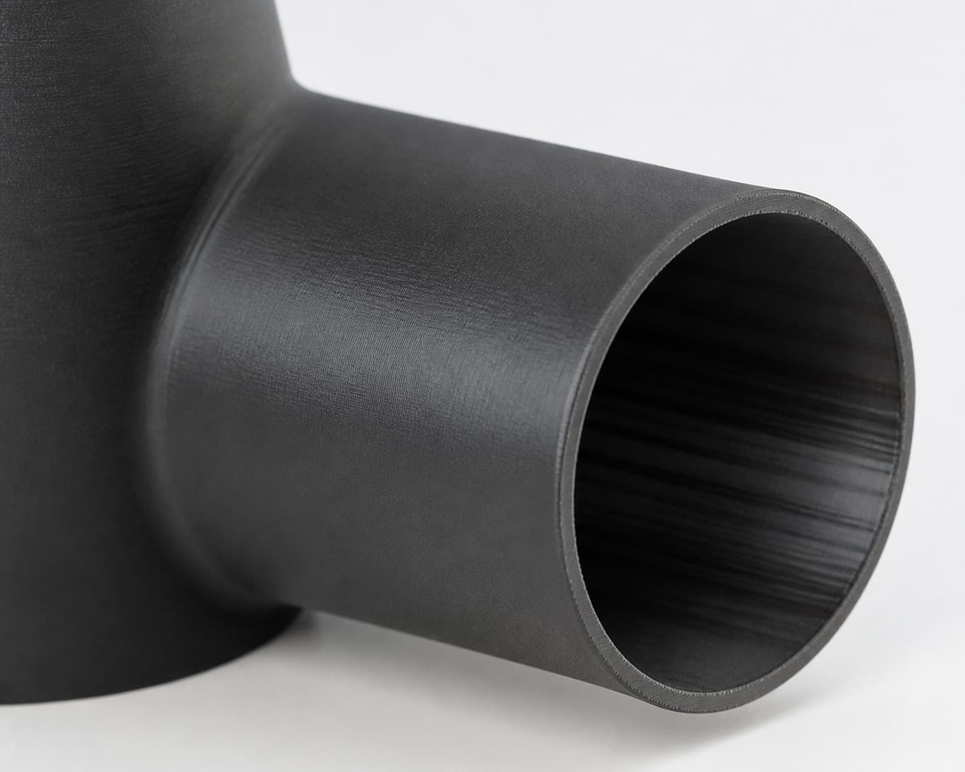 3-1/2 inch to 2-1/2 inch Wye Splitter - 3D Printed Dust Collection Fitting, close view of the printed surface