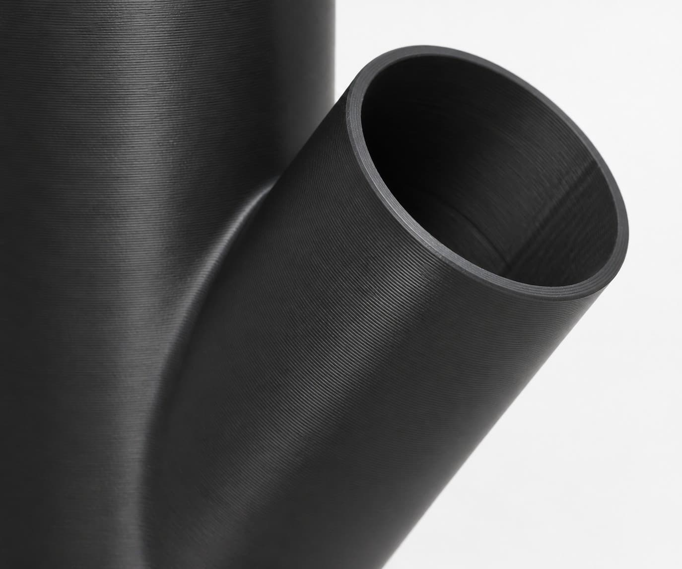 3-1/2 inch to 2 inch Wye Splitter - 3D Printed Dust Collection Fitting, close view of the printed surface
