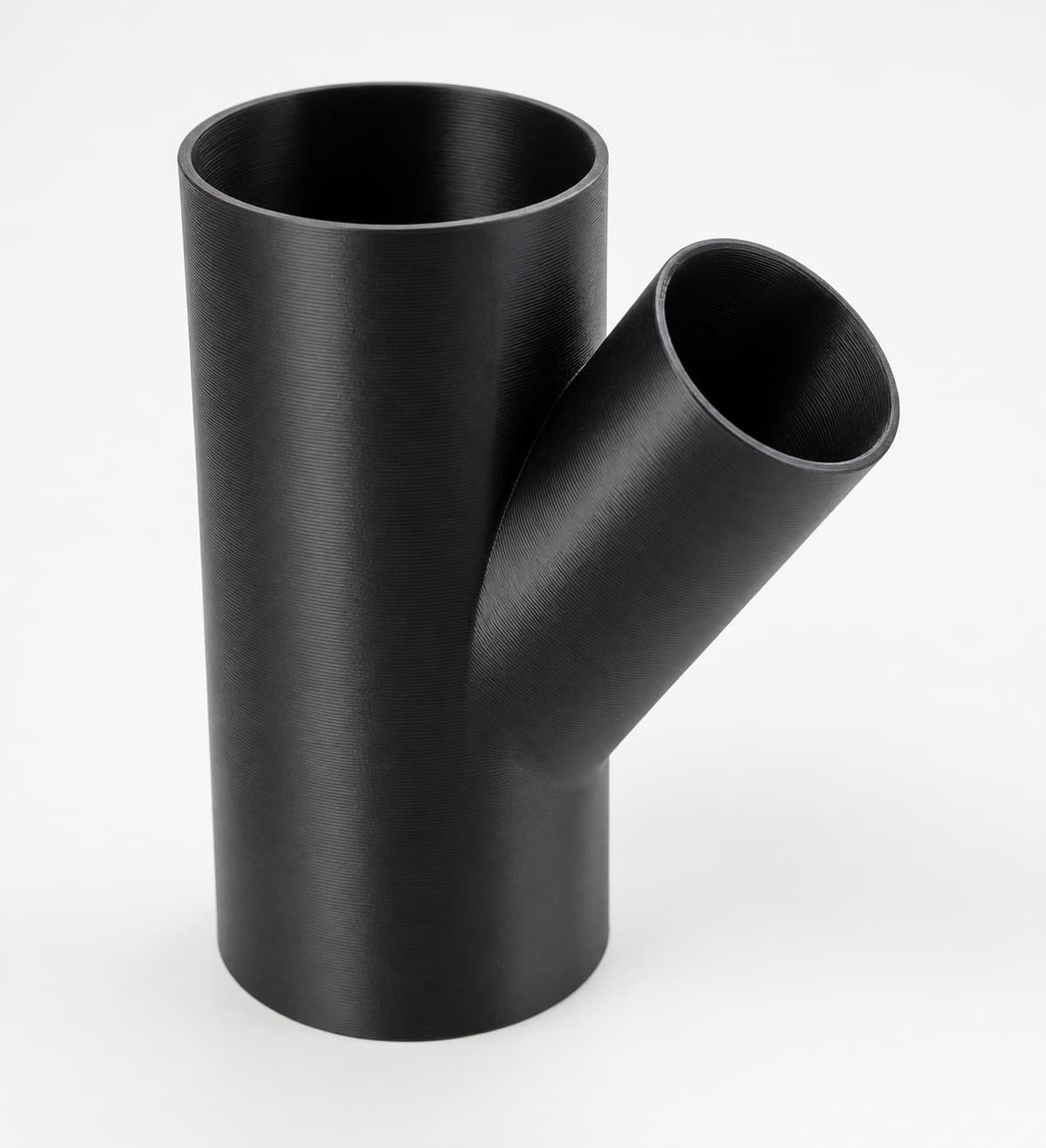 3-1/2 inch to 2-1/4 inch Wye Splitter - 3D Printed Dust Collection Fitting, product photo
