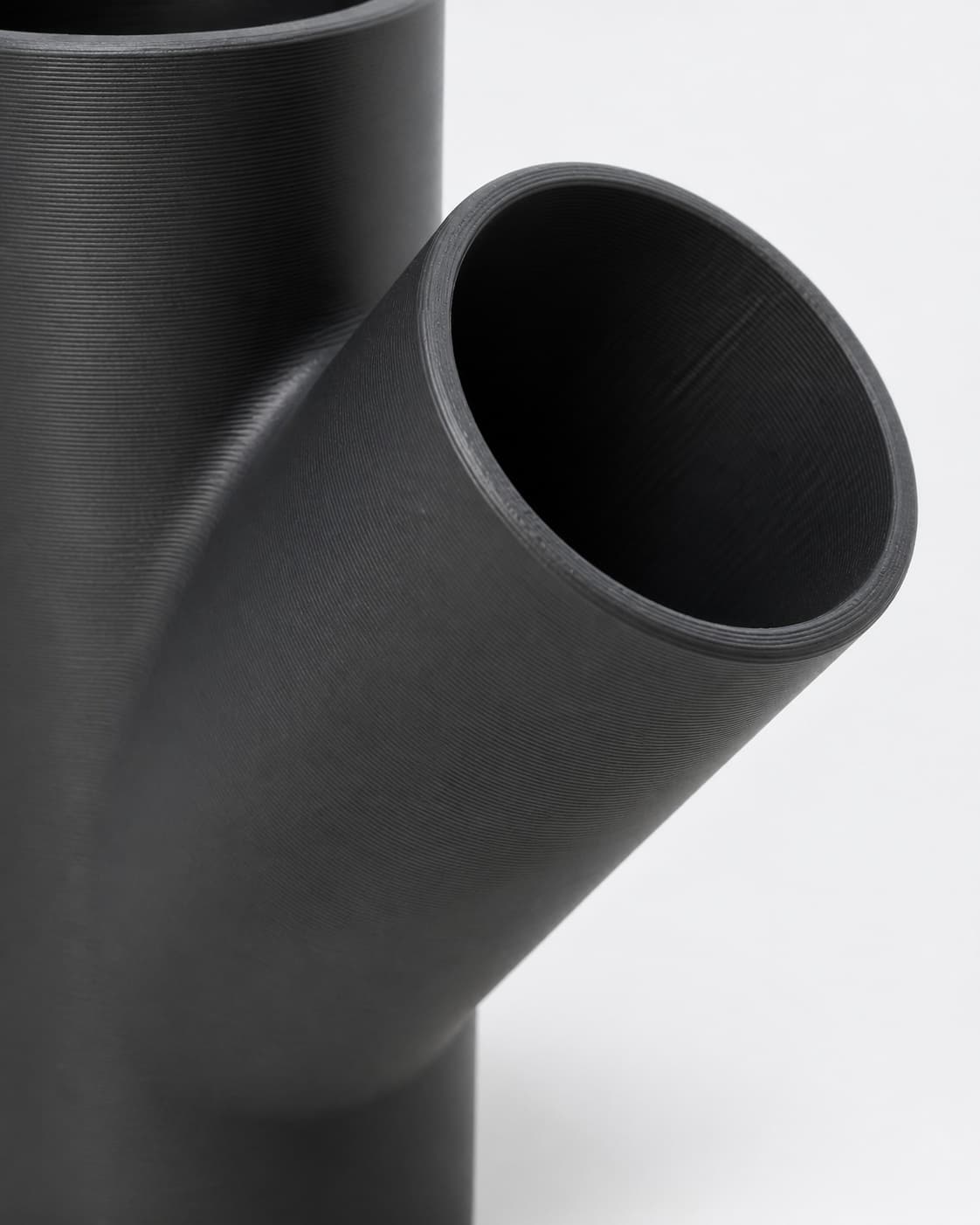 3 inch to 2-1/4 inch Wye Splitter - 3D Printed Dust Collection Fitting, close view of the printed surface
