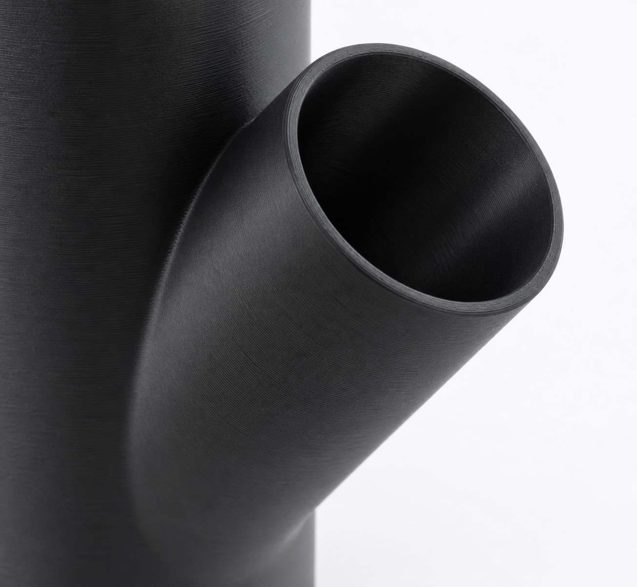5 inch to 2-1/2 inch Wye Splitter - 3D Printed Dust Collection Fitting, close view of the printed surface