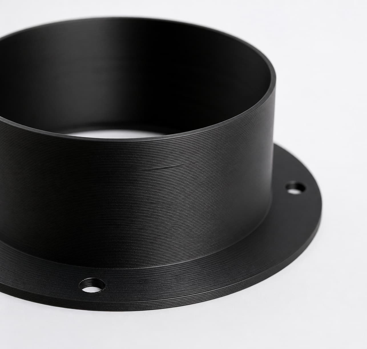 Bench Port Floor Sweep with 4 inch Duct Connection, close view of the printed surface