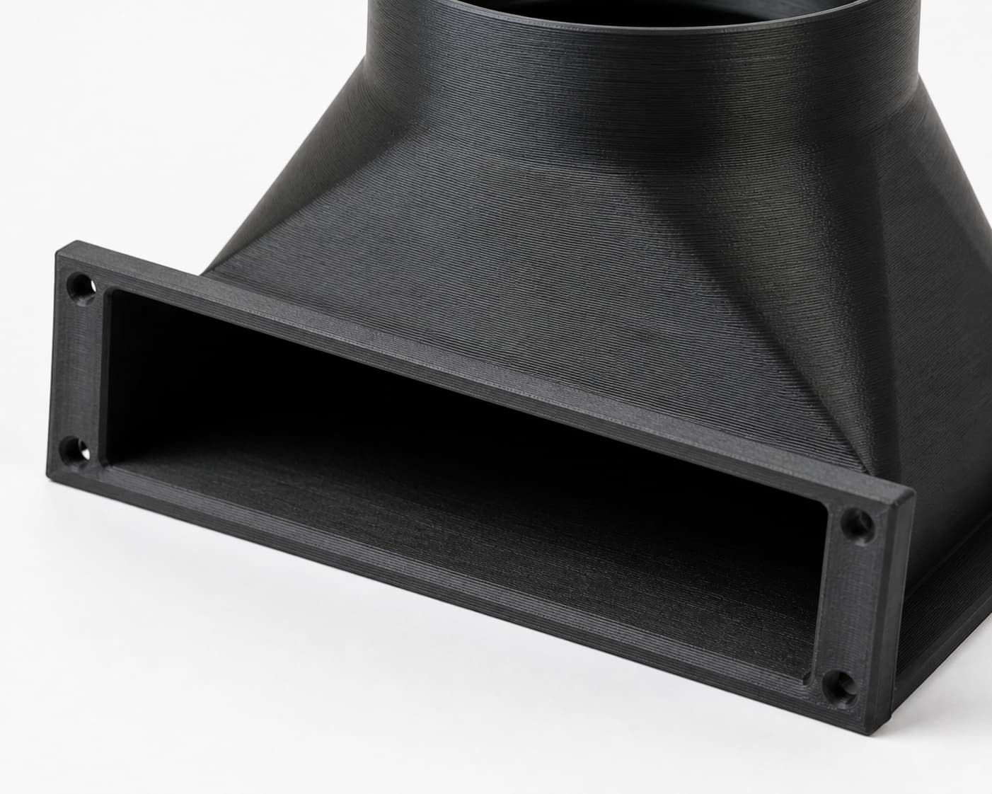 Under-Cabinet Floor Sweep with 4 inch Duct Connection, close view of the printed surface