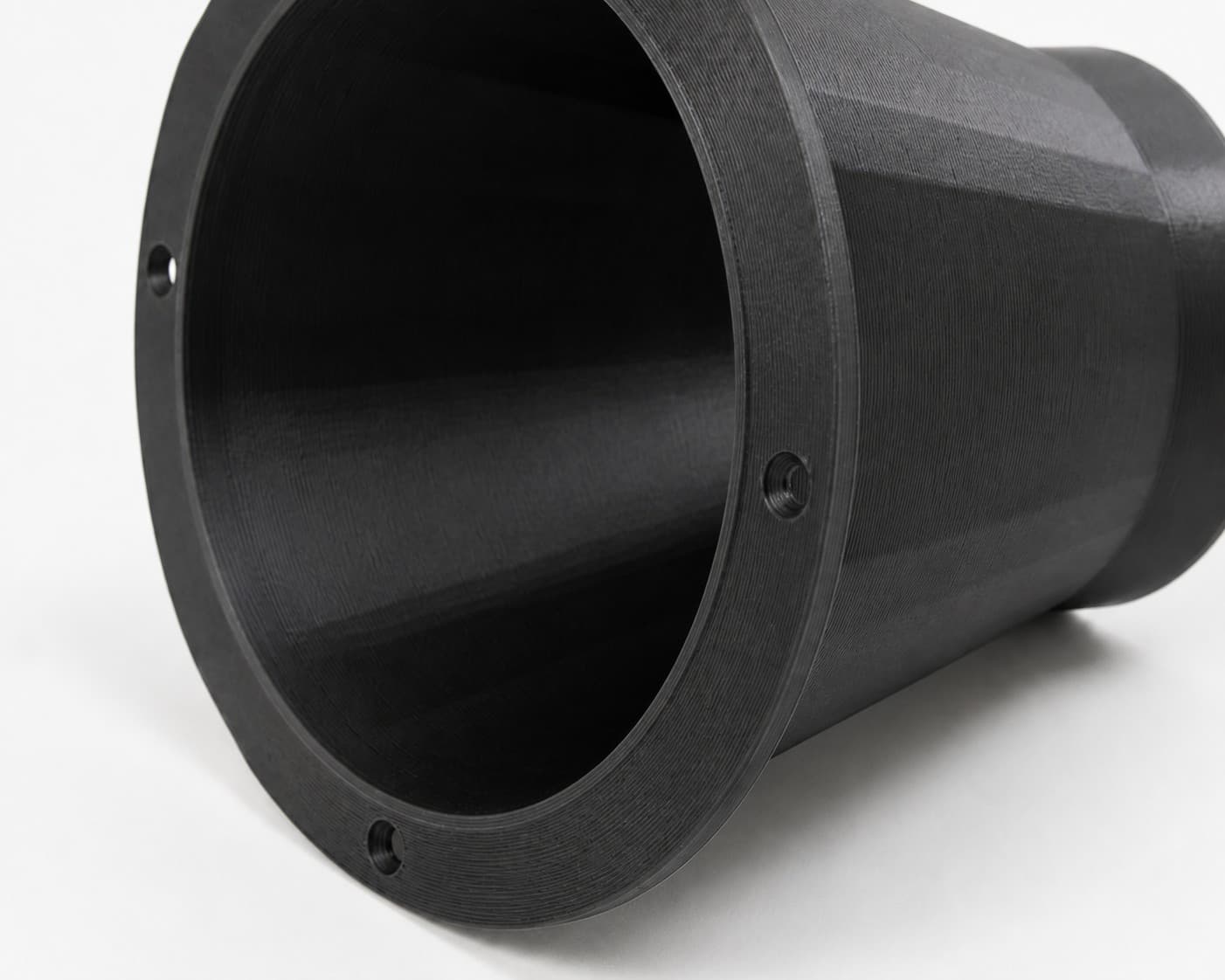 Wall Mount Floor Sweep with 6 inch Duct Connection, close view of the printed surface