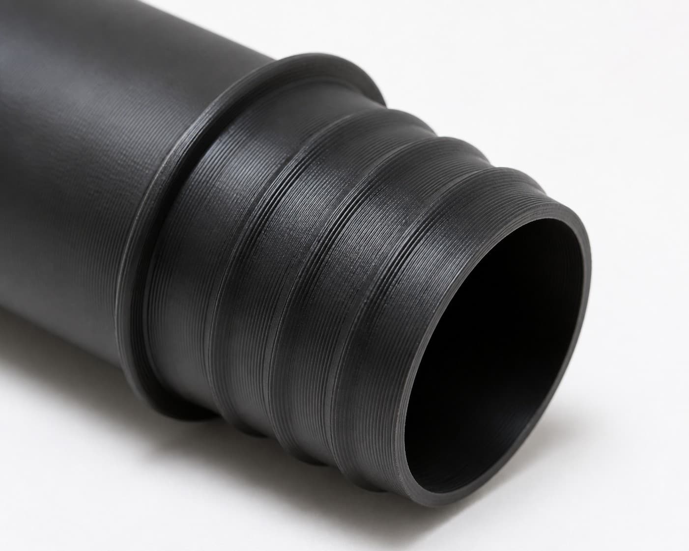1-7/8 inch Corrugated Hose to 2 inch Smooth Duct Adapter, close view of the printed surface