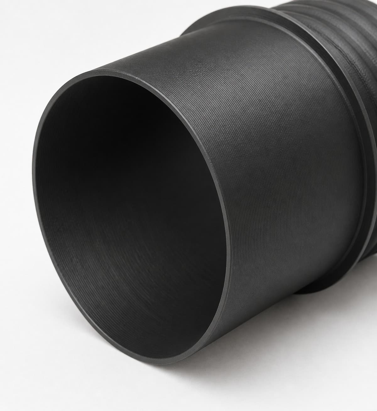 3 inch Corrugated Hose to 3 inch Smooth Duct Adapter, close view of the printed surface