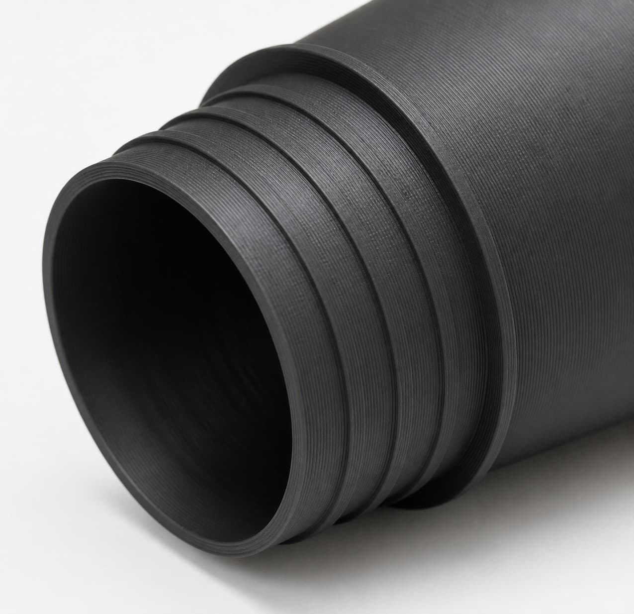 4 inch Corrugated Hose to 4 inch Smooth Duct Adapter, close view of the printed surface
