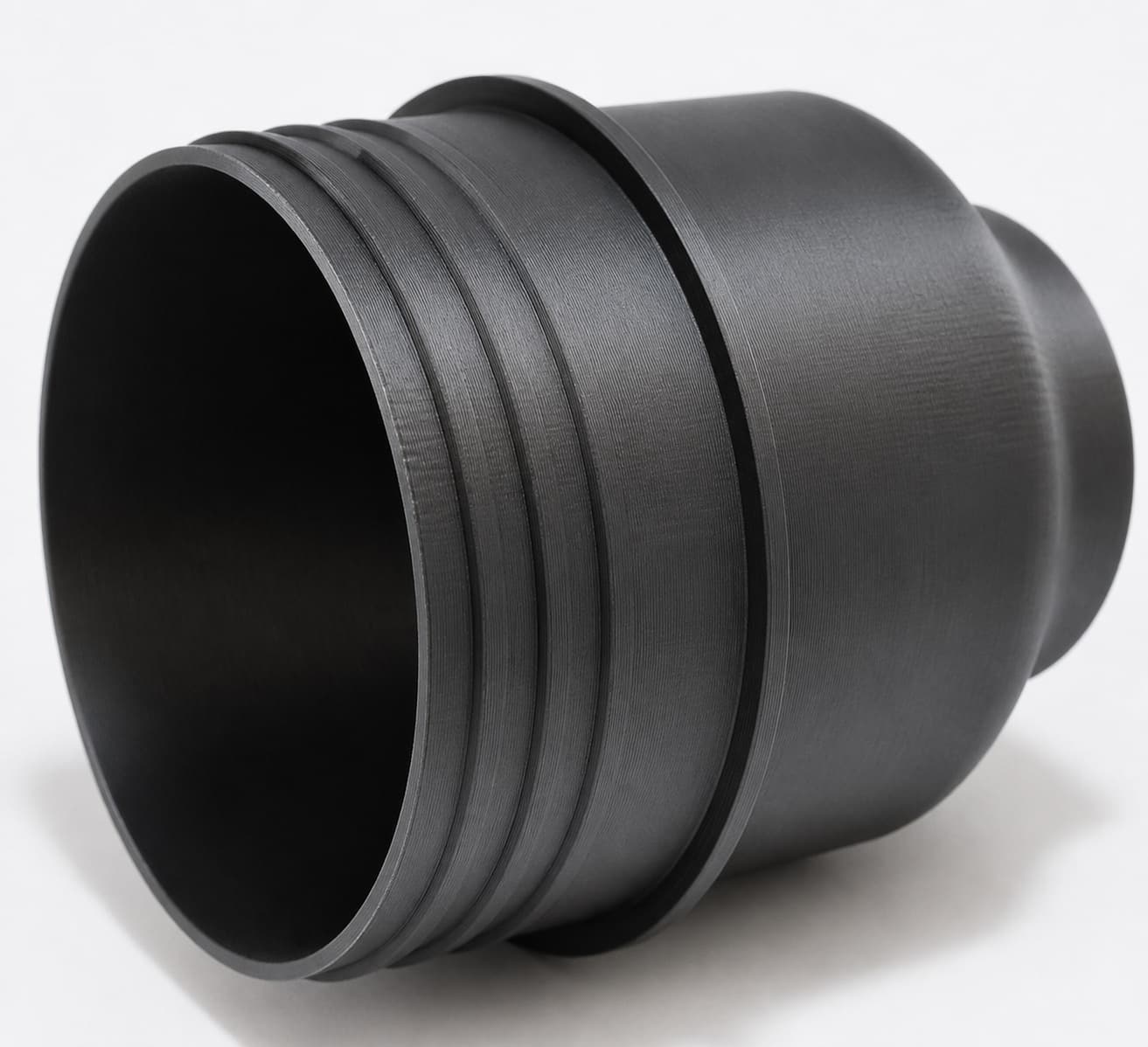 6 inch Corrugated Hose to 4 inch Smooth Duct Adapter, close view of the printed surface