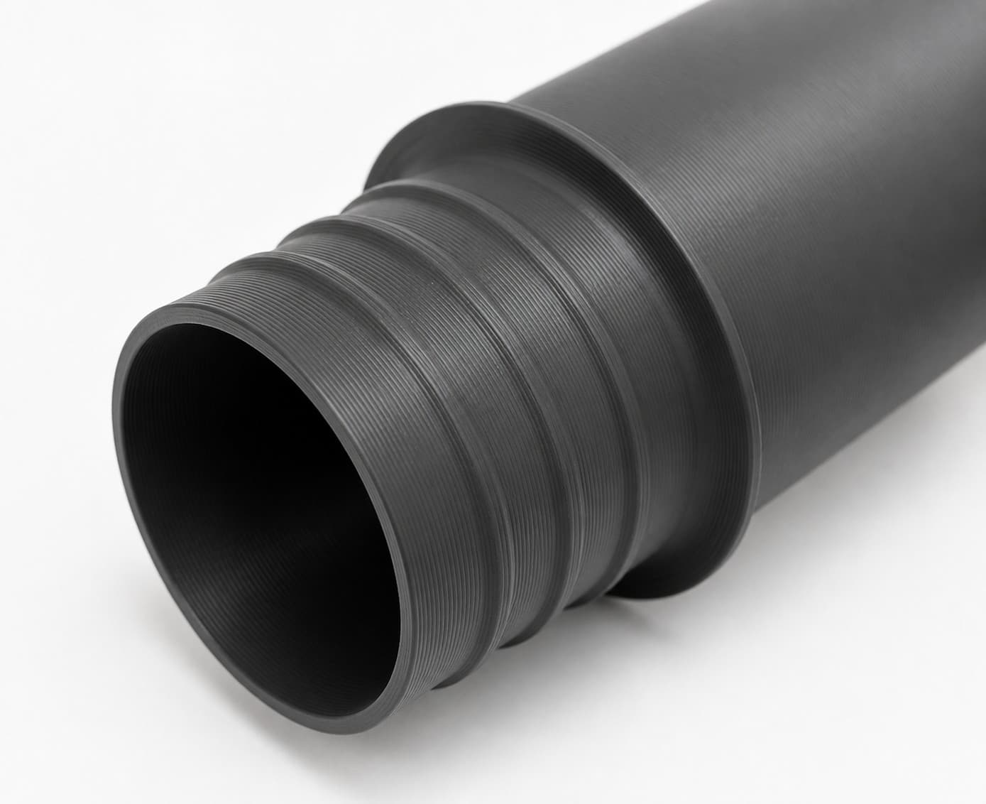 1-7/8 inch Wire Reinforced Hose to 2 inch Smooth Duct Adapter, close view of the printed surface
