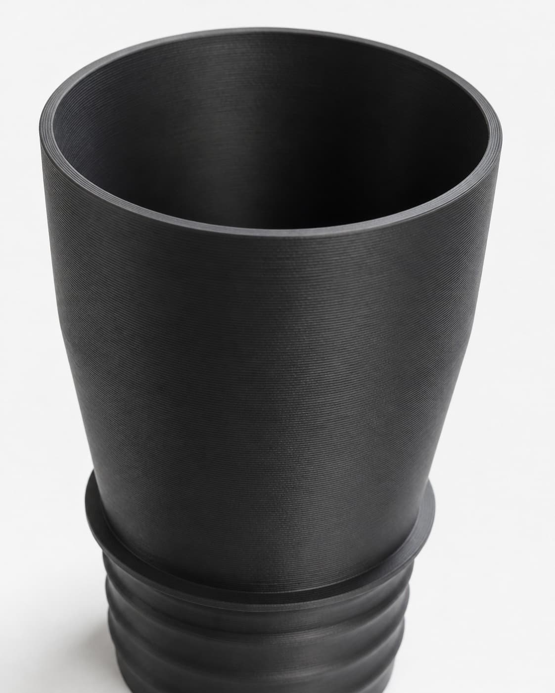 1-7/8 inch Wire Reinforced Hose to 2-1/4 inch Smooth Duct Adapter, close view of the printed surface