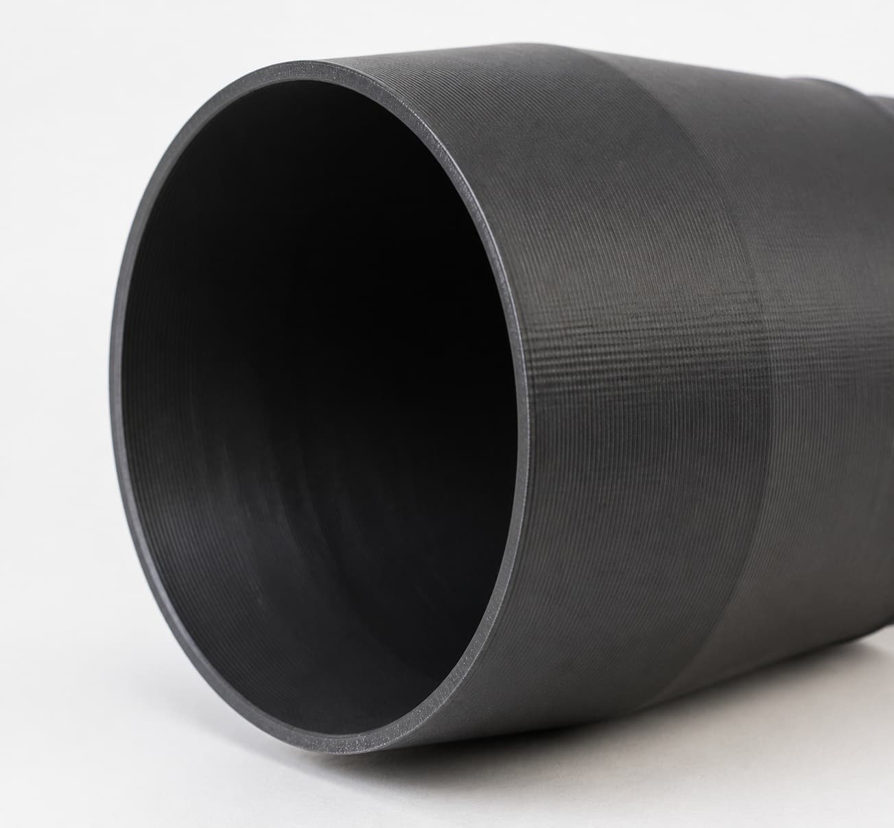 2-1/2 inch Wire Reinforced Hose to 3 inch Smooth Duct Adapter, close view of the printed surface