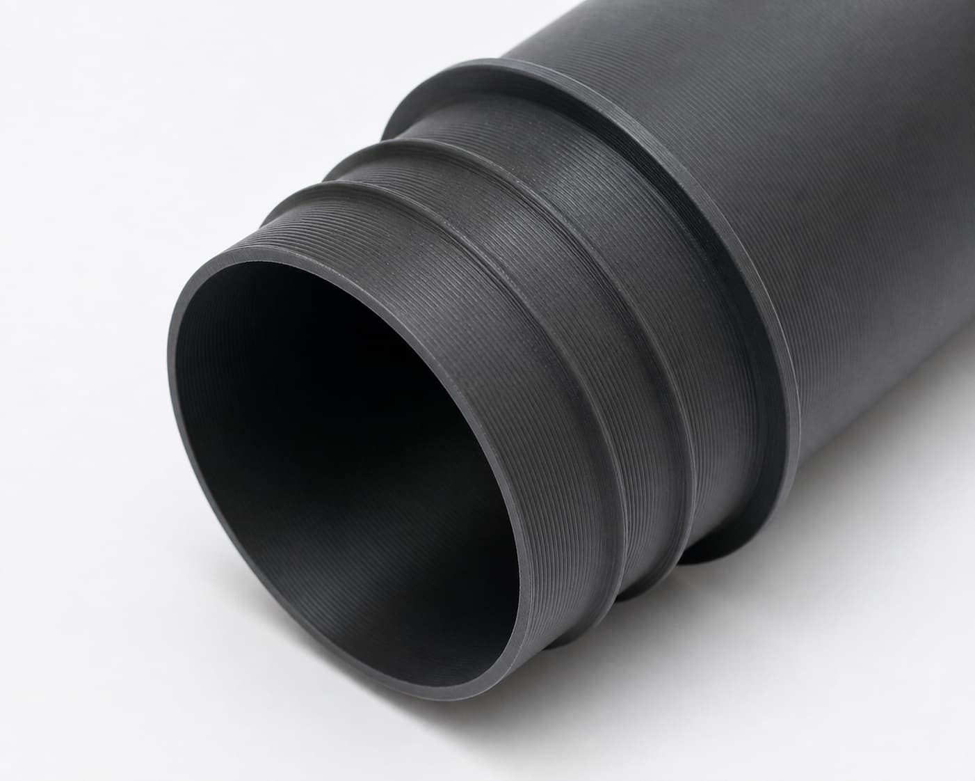 2-1/4 inch Wire Reinforced Hose to 2-1/4 inch Smooth Duct Adapter, close view of the printed surface