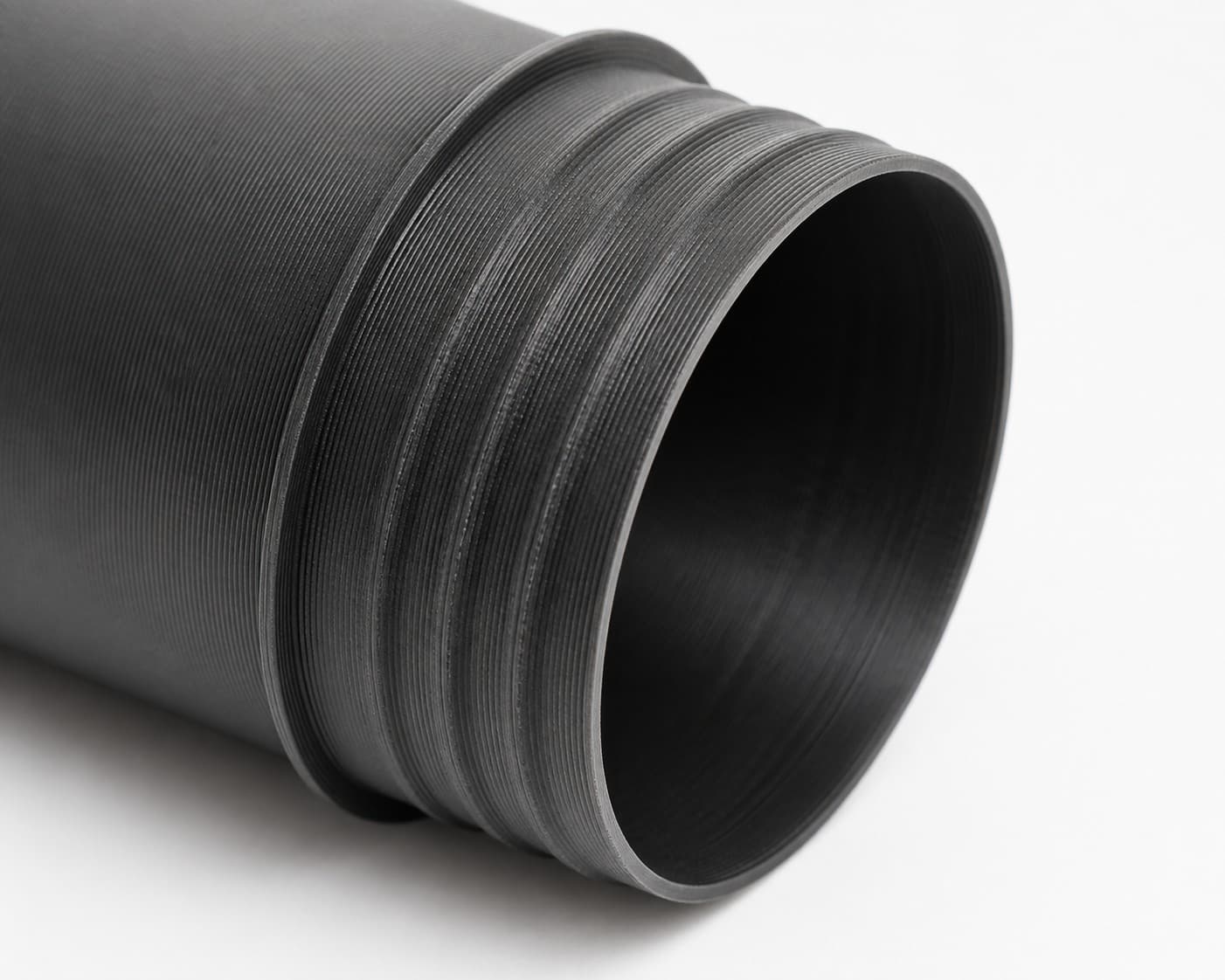 6 inch Wire Reinforced Hose to 6 inch Smooth Duct Adapter, close view of the printed surface