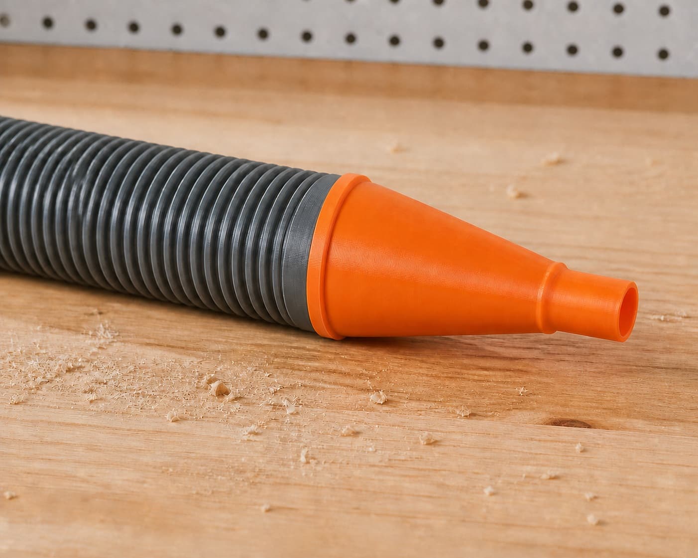 The DJV182 dust adapter connected to a plain shop vac hose