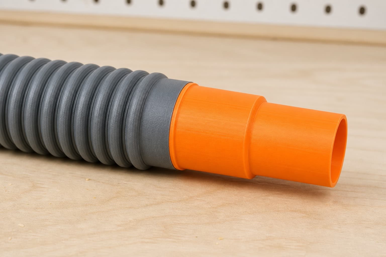The BO6030 dust adapter connected to a plain shop vac hose