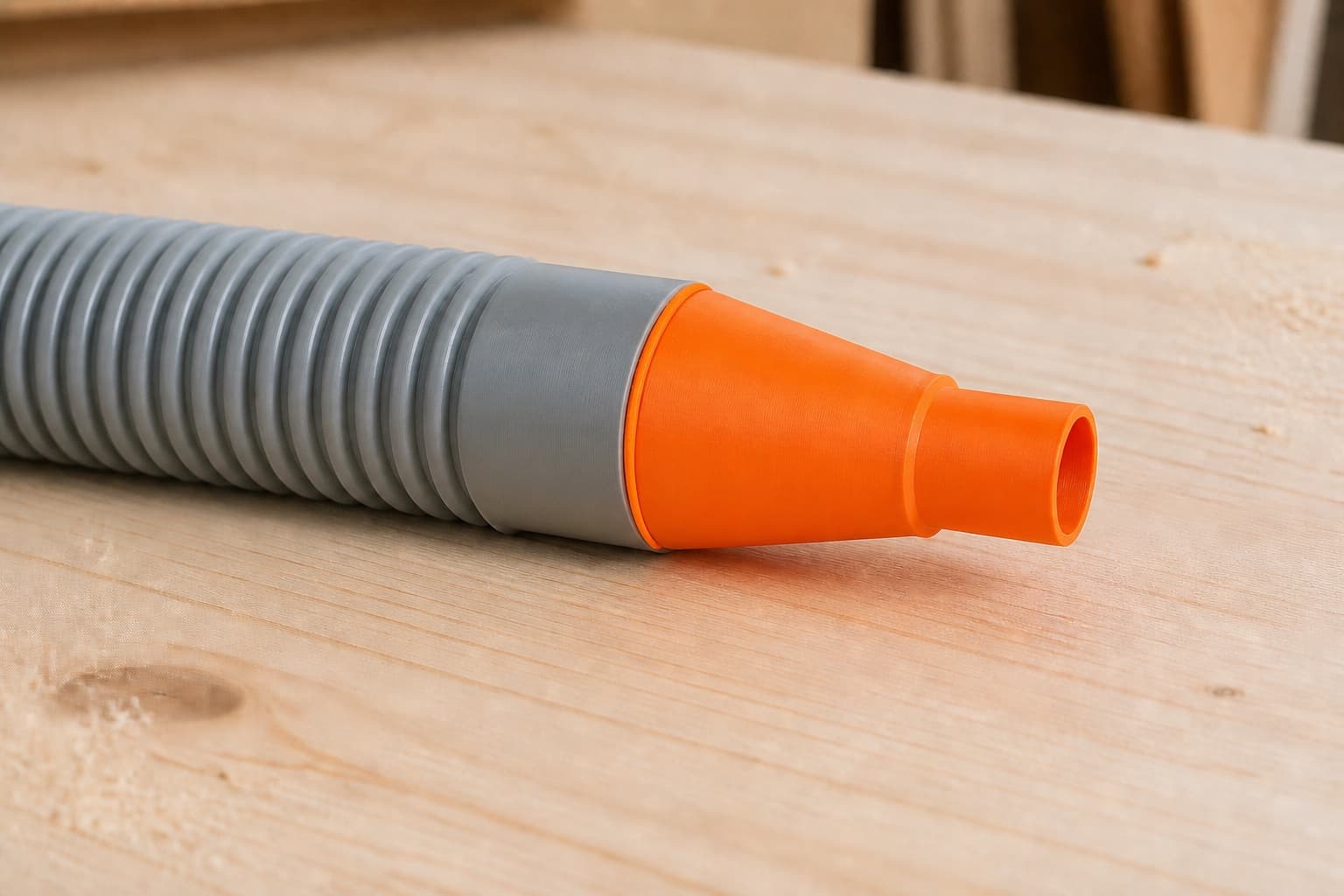 The BO5041 dust adapter connected to a plain shop vac hose
