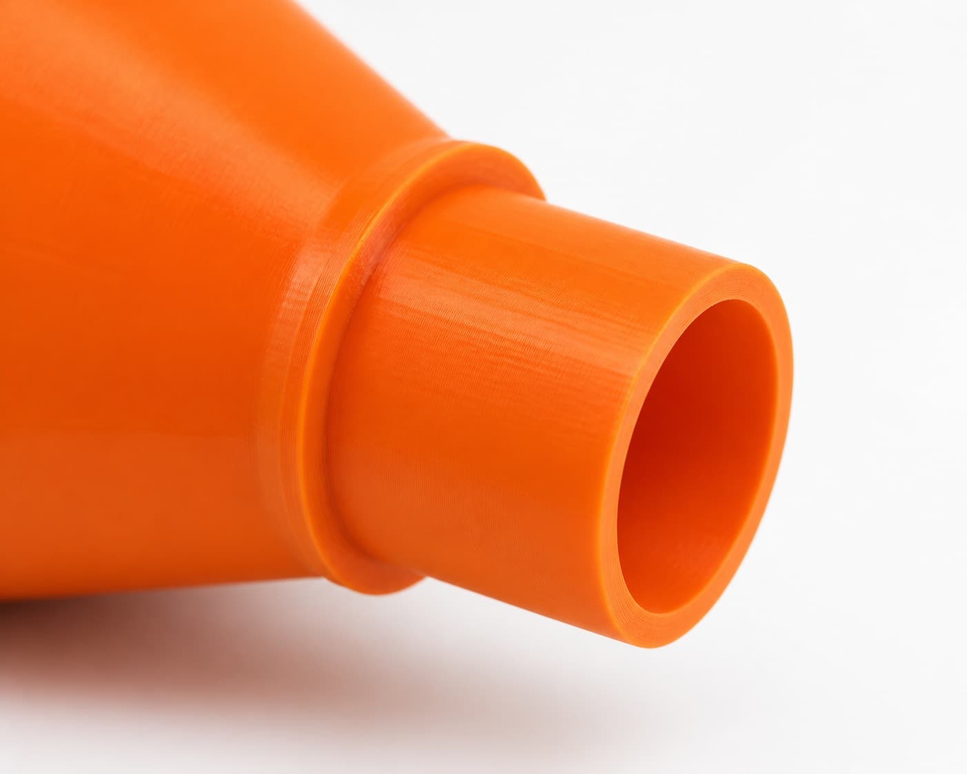 A close view of the dust adapter opening, about 57.15 mm across