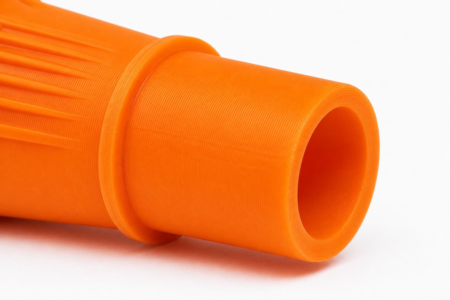 A close view of the dust adapter opening, about 57.15 mm across