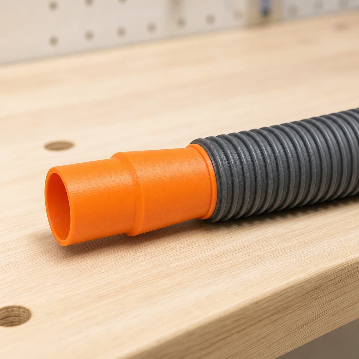 The DCS355B dust adapter connected to a plain shop vac hose