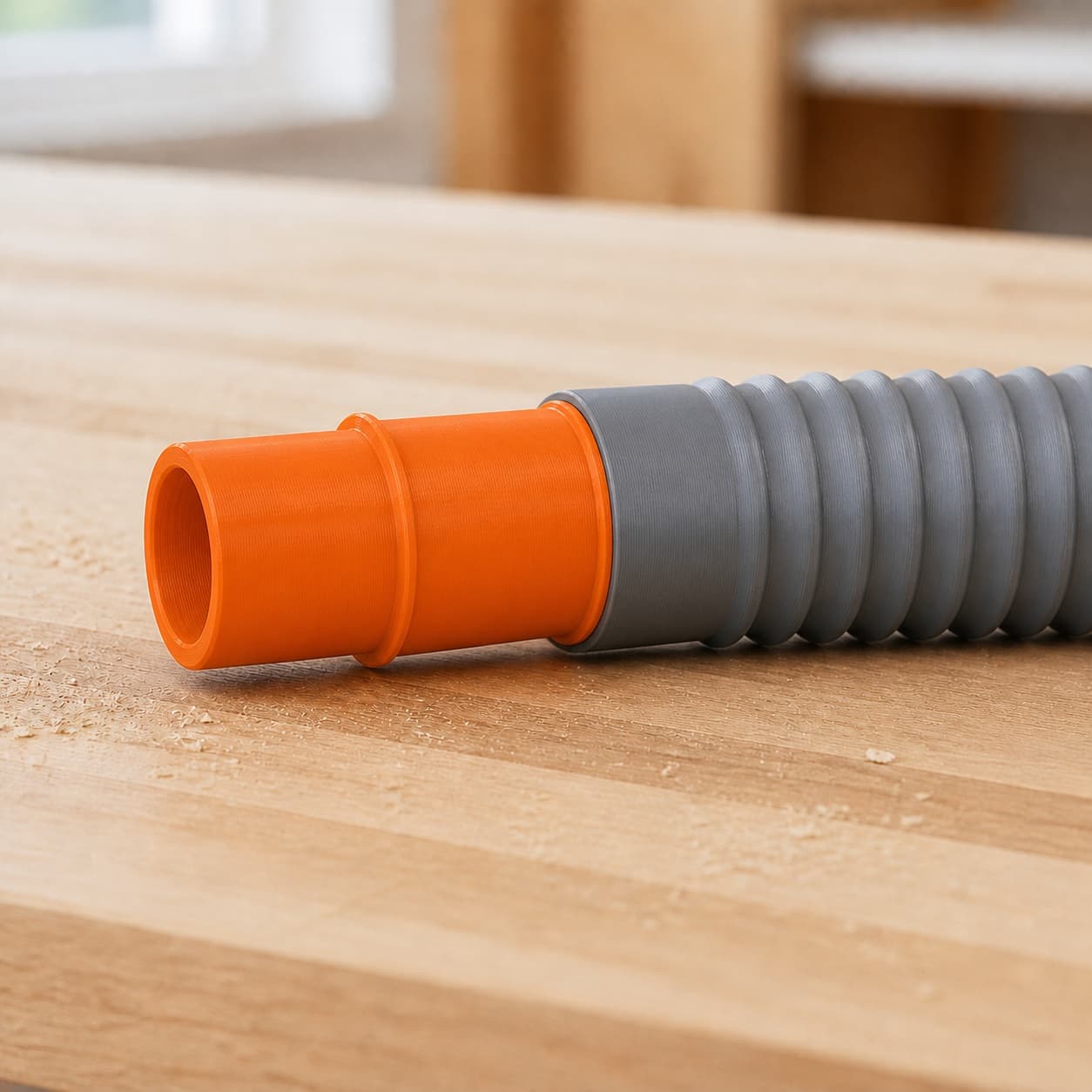 The DCS391B dust adapter connected to a plain shop vac hose